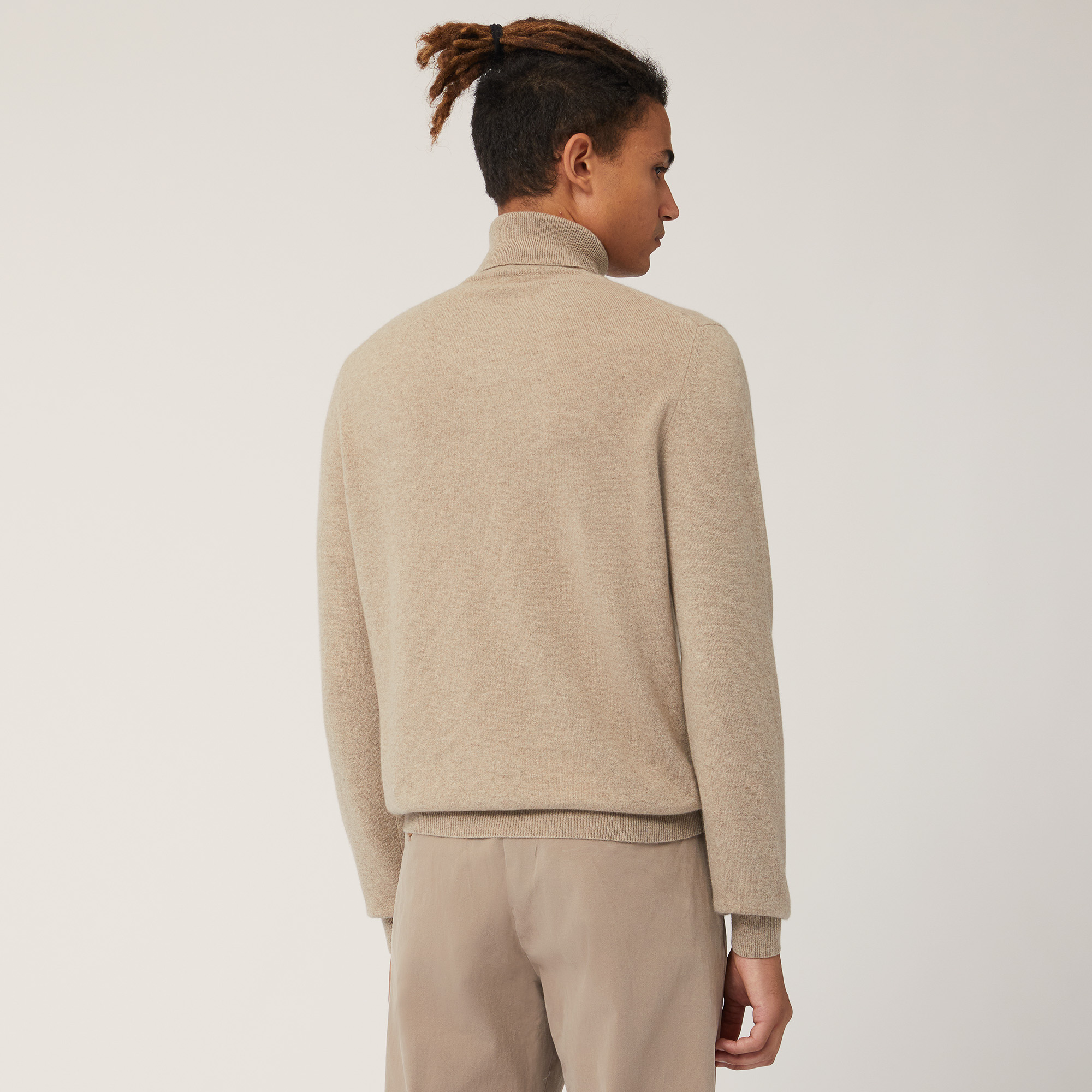 Pure Cashmere Turtleneck Sweater, Beige, large image number 1