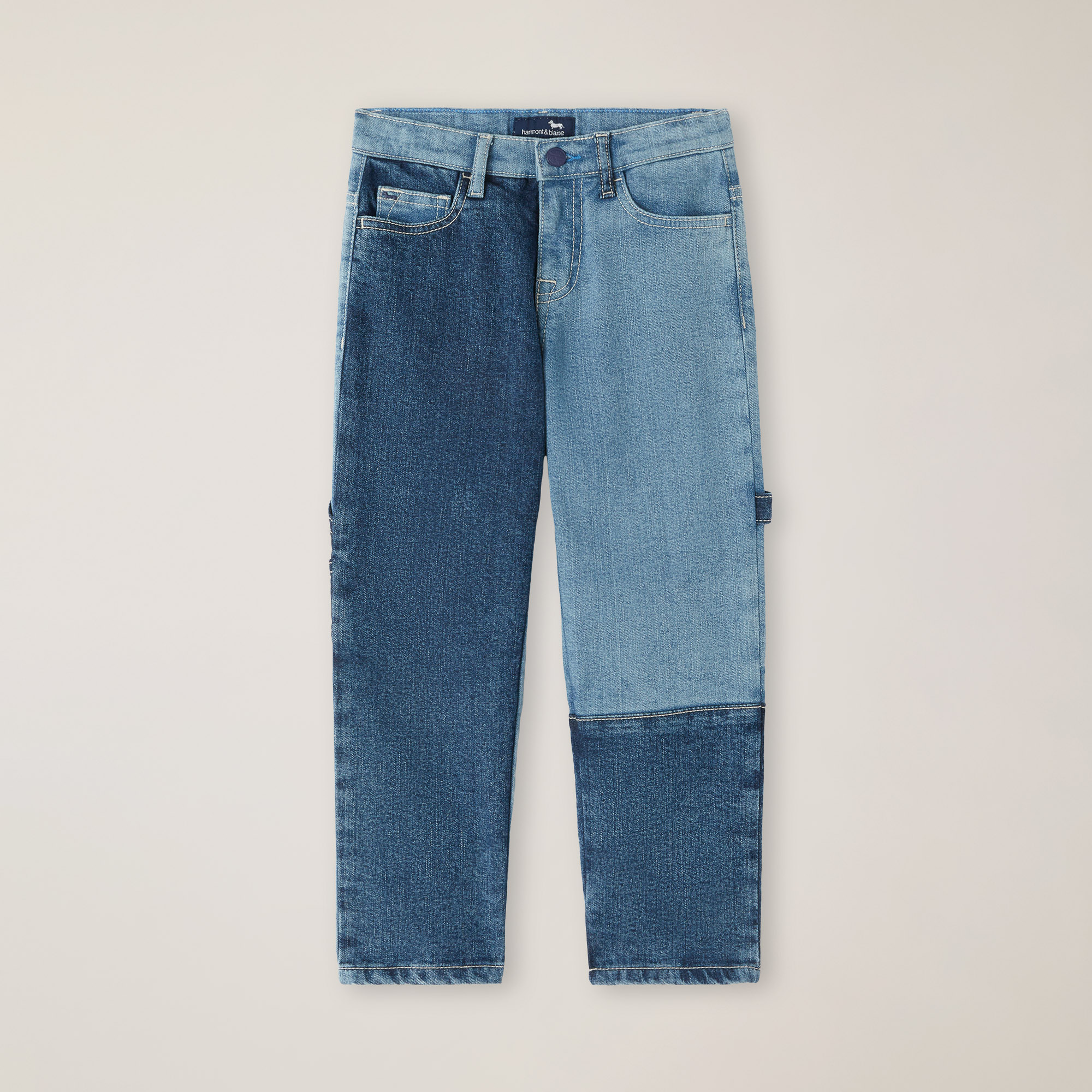 Unisex Two-Tone Jeans, Ash Blue, large image number 0