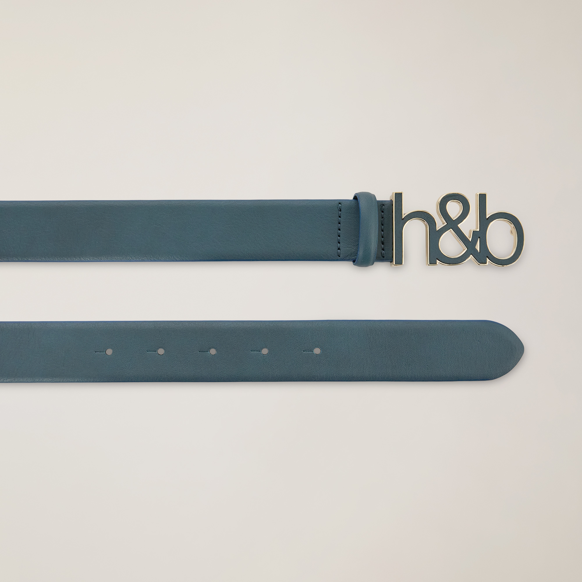 Monogram Leather Belt, Blue, large image number 1