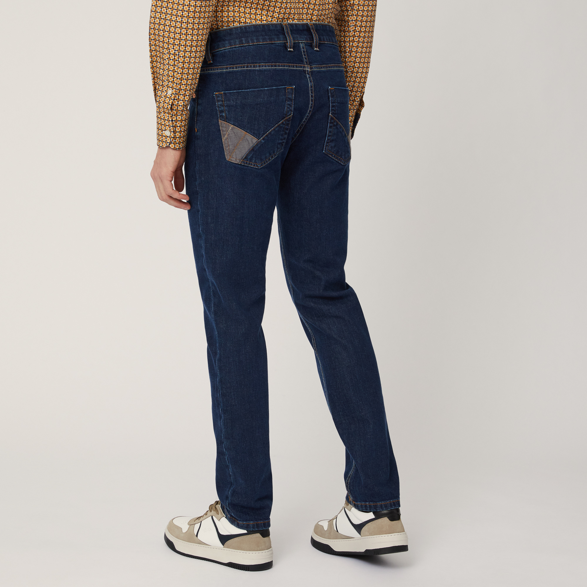 Denim Pants with Inserts, Blu, large image number 1