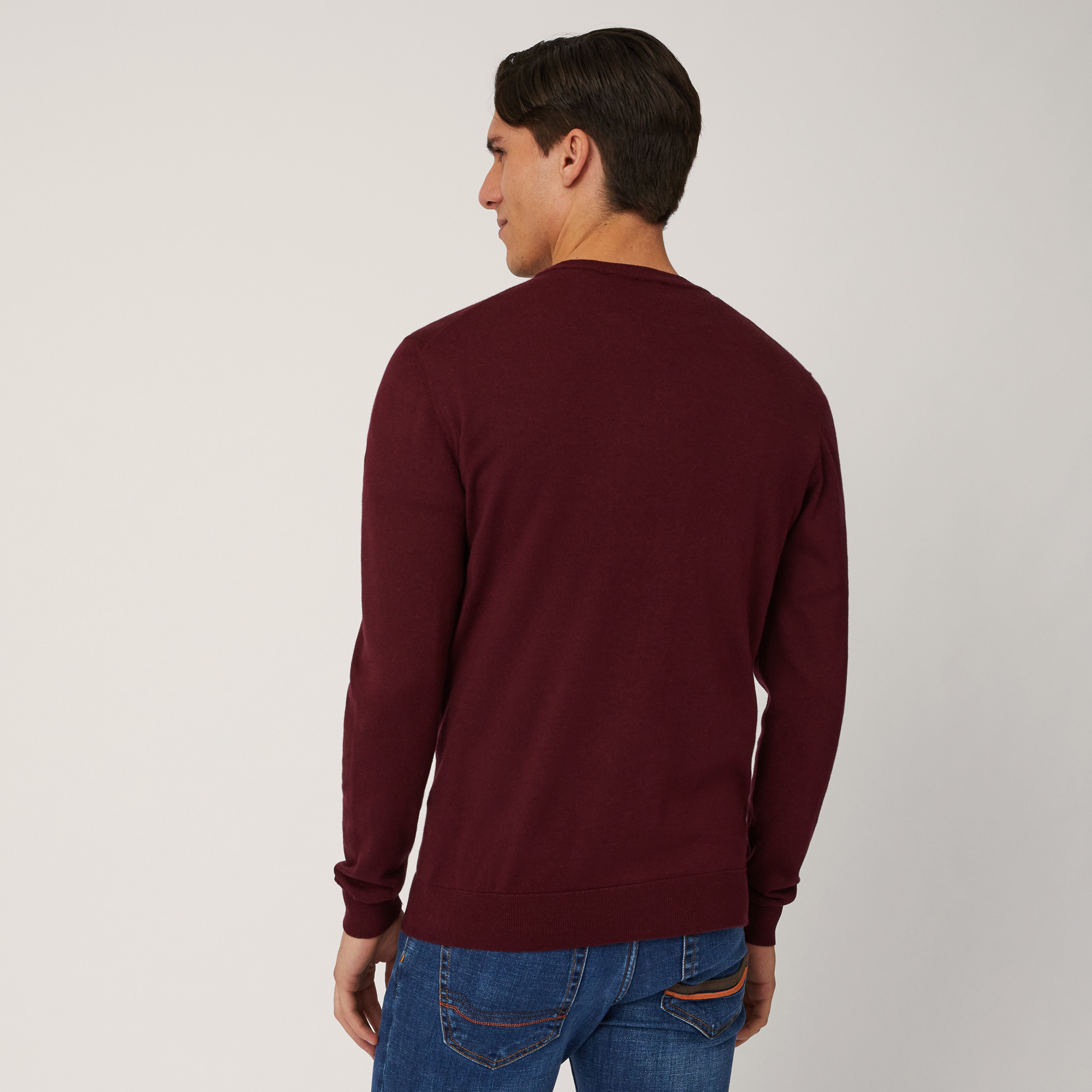 Cotton And Cashmere Pullover, Red , large image number 1