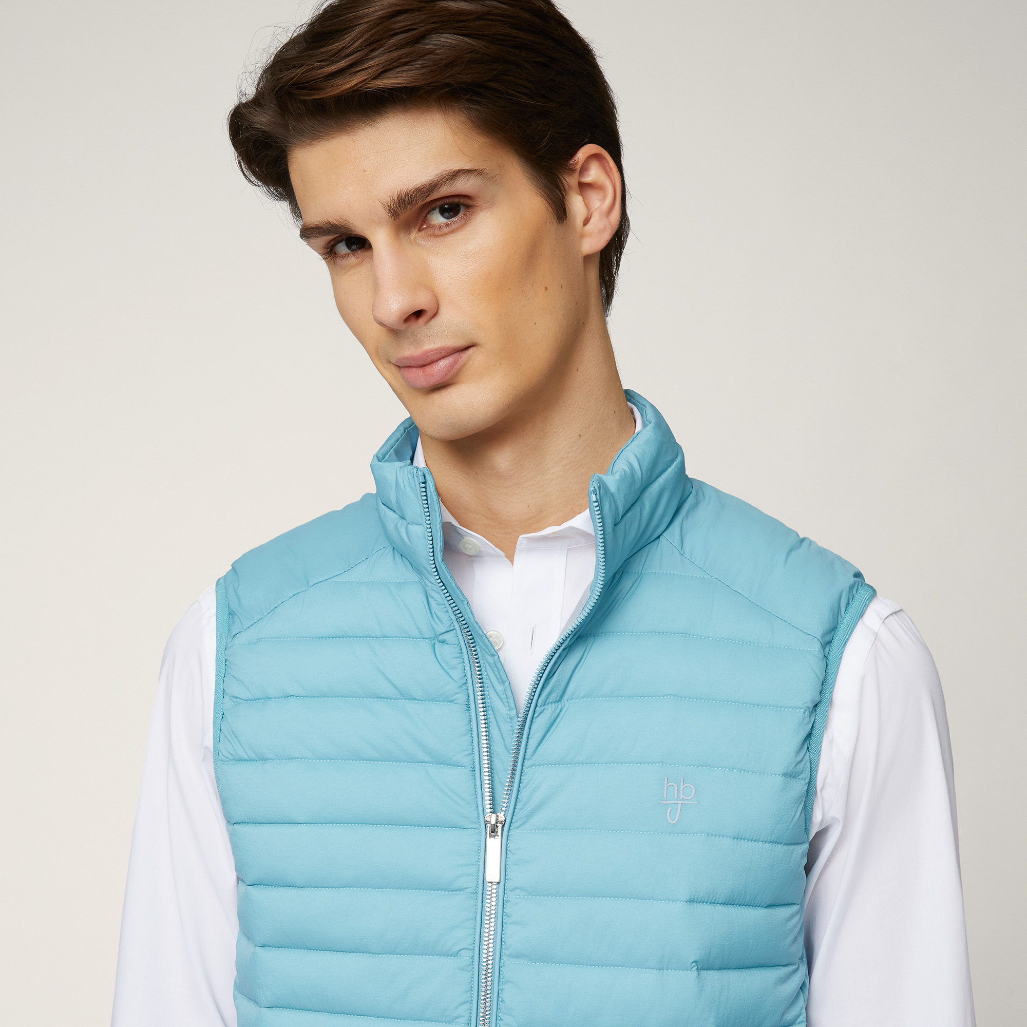 Gilet In Nylon Trapuntato, Verde Pavone, large image number 2