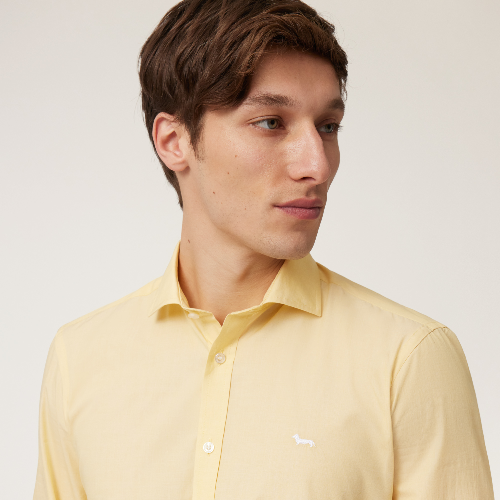 Cotton Narrow Shirt, Canary Yellow, large image number 2