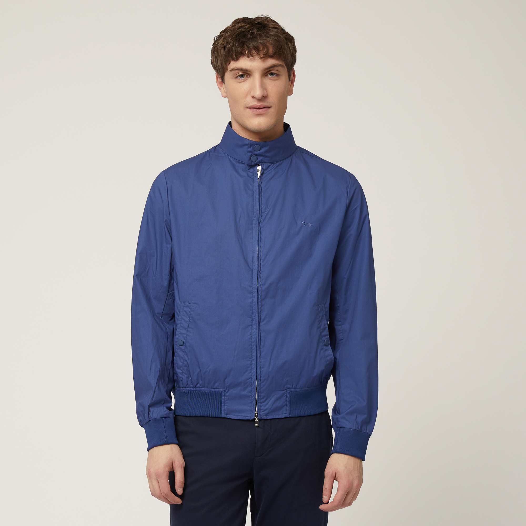 Paper Touch Cotton Bomber Jacket, Marine Blue, large image number 0