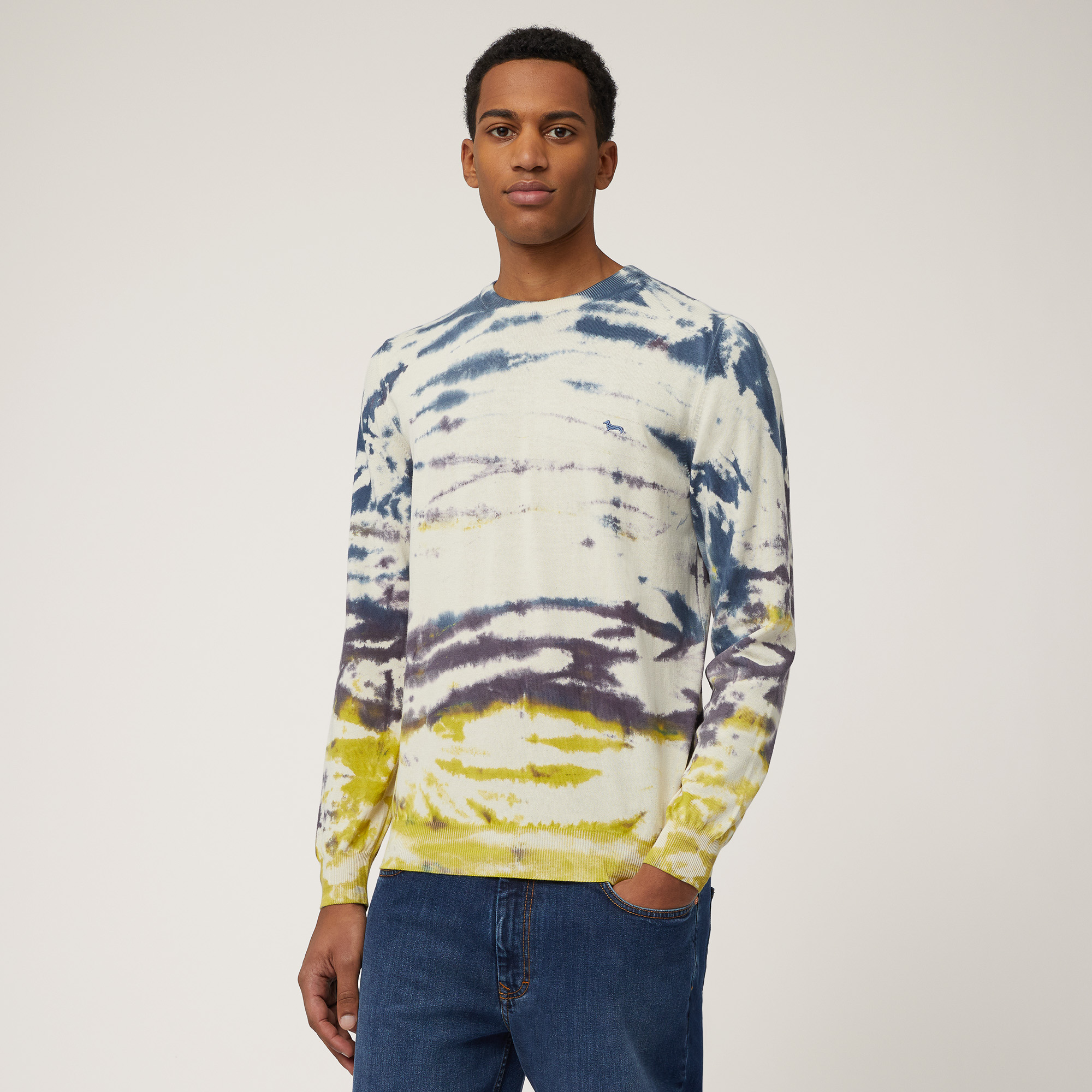 Multicolor Tie-Dye Crew-Neck, Dark Lavender, large image number 0