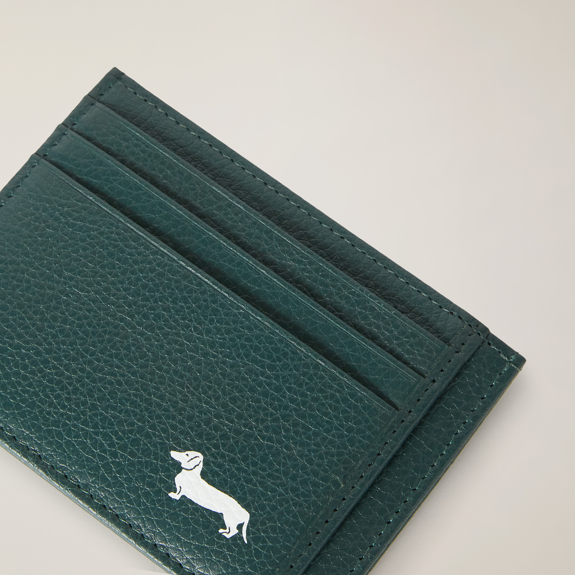 Leather Card Holder with Logo, Green, large image number 2