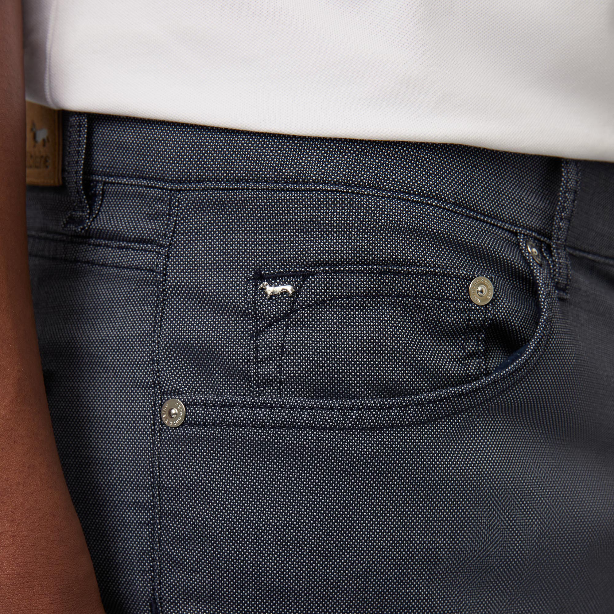 Narrow Five-Pocket Pants, Navy Blue, large image number 2