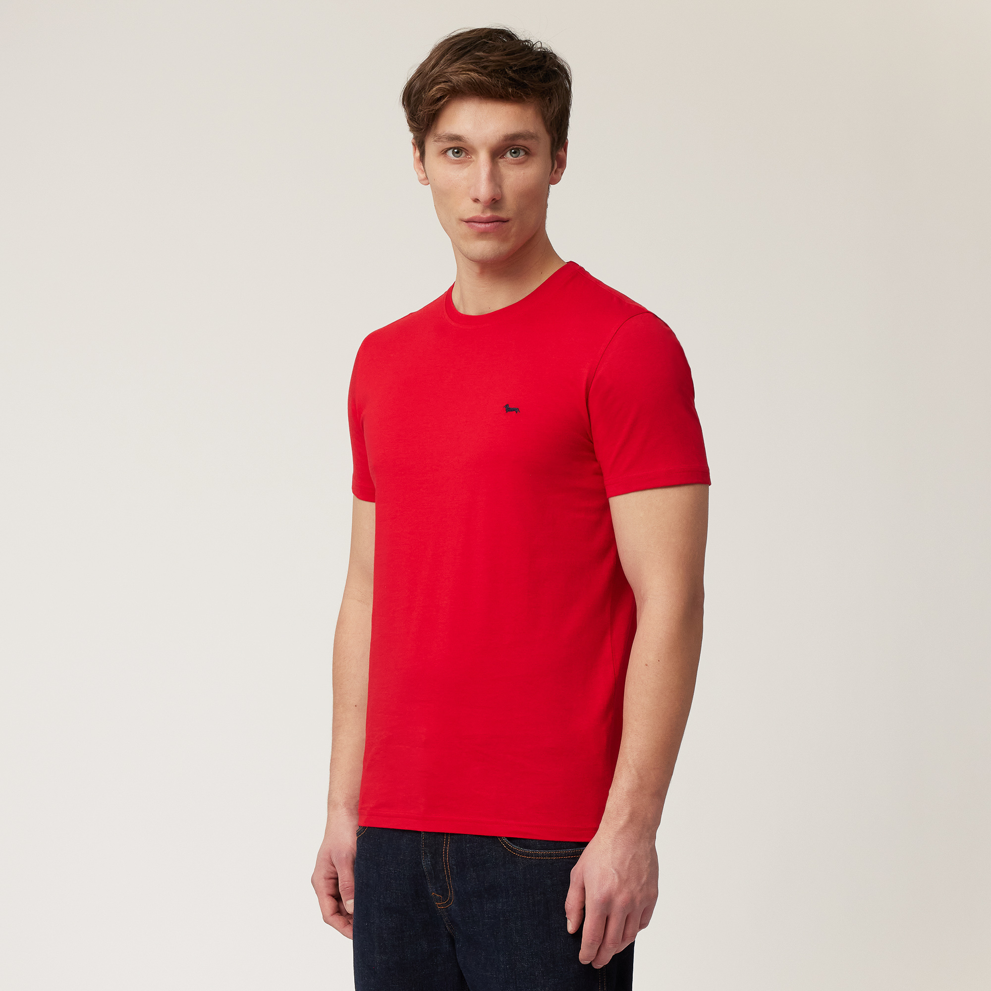 T-Shirt with Dachshund, Deep Red, large image number 0