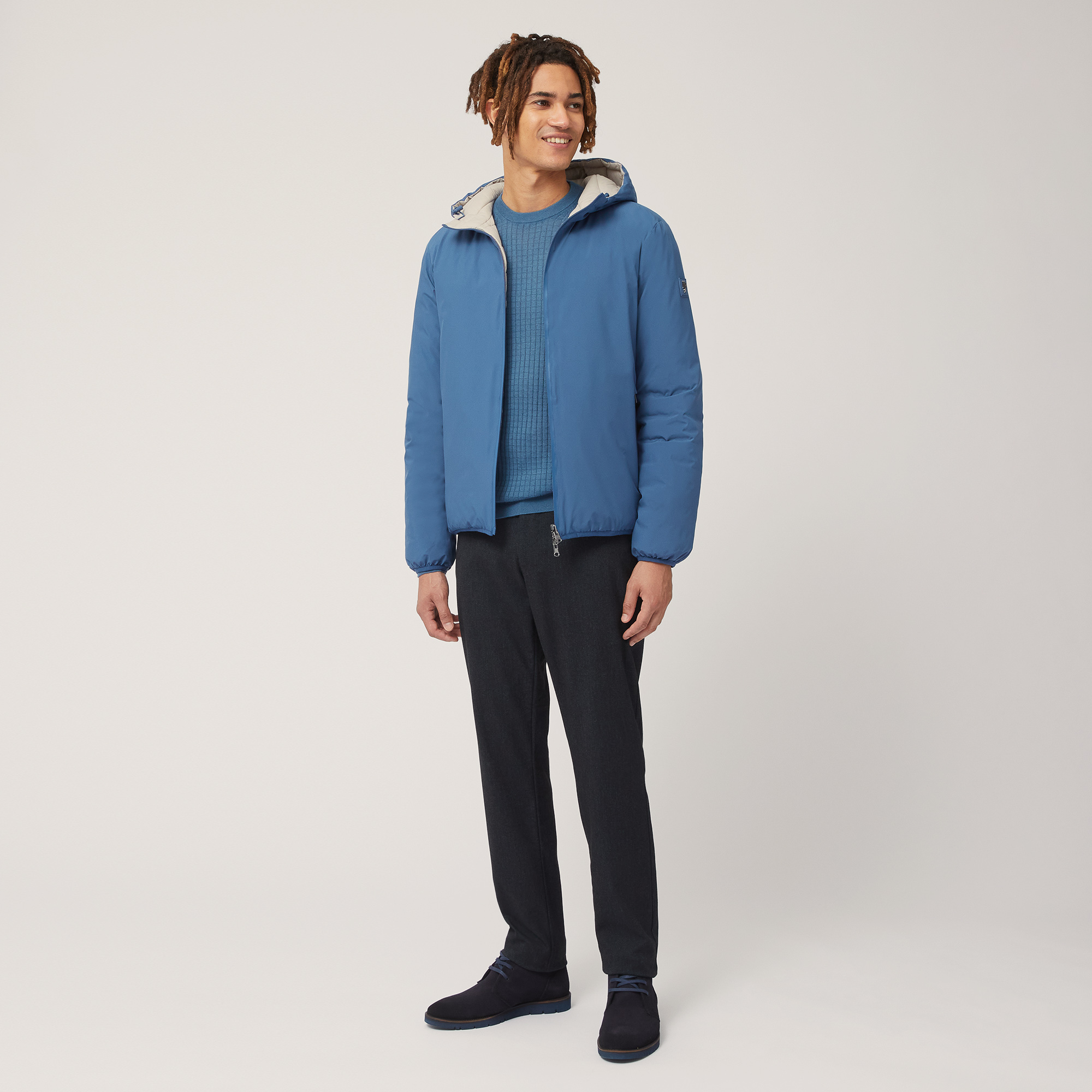 Hooded Jacket, Light Blue, large image number 3