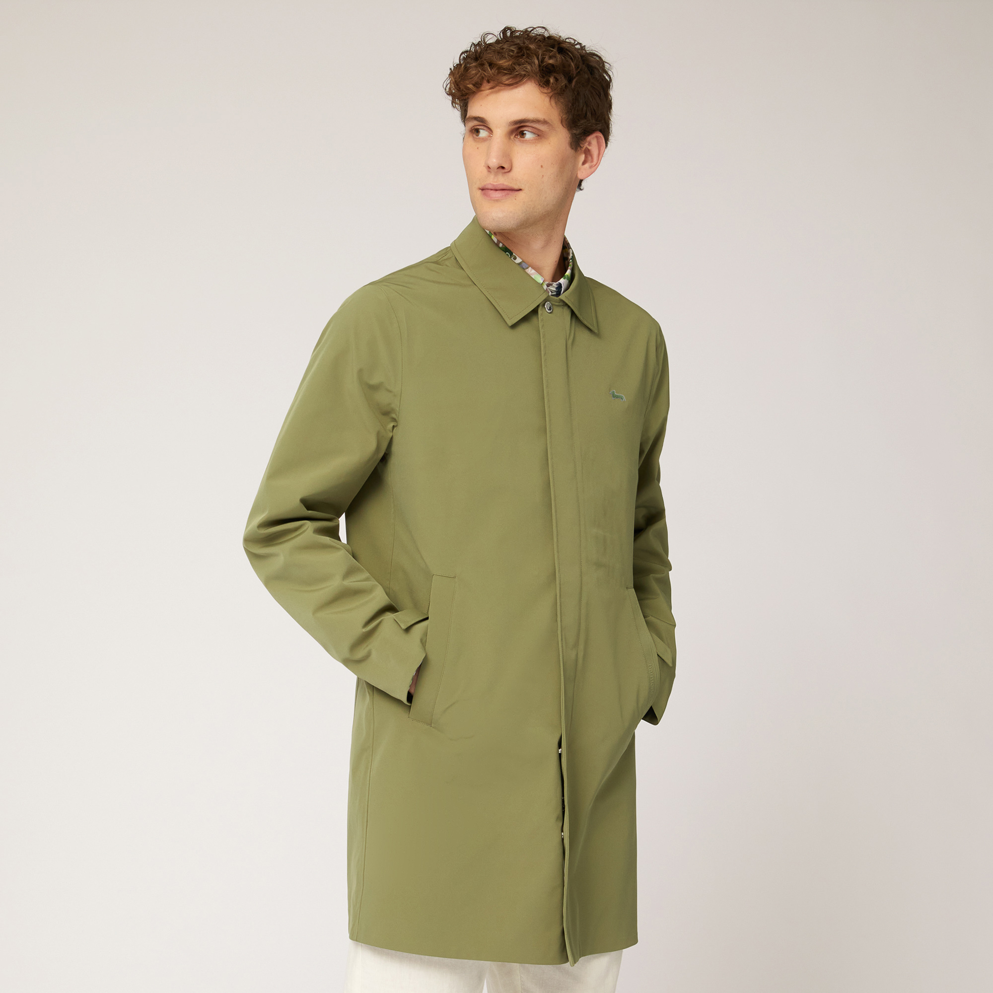 Coated Cotton Trench Coat in : Luxury Italian Coats and