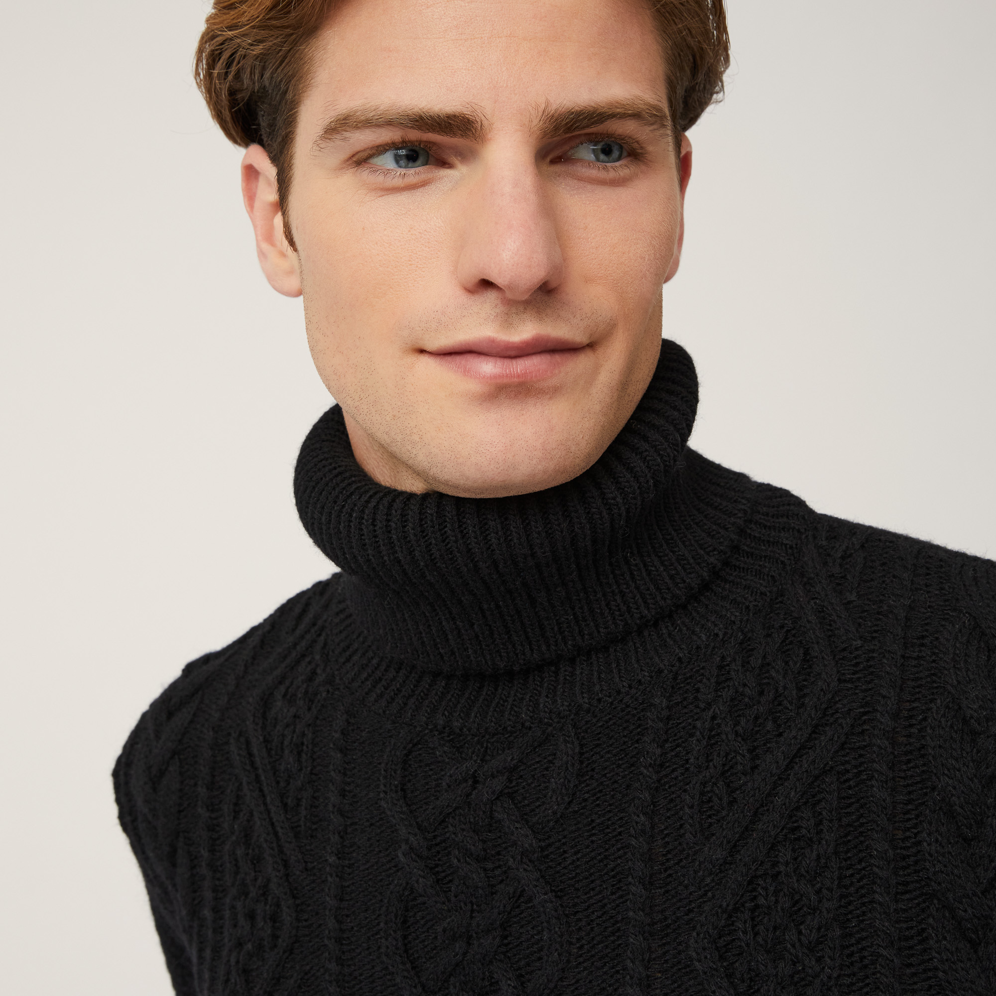 Turtleneck with 3D Workmanship, Black , large image number 2