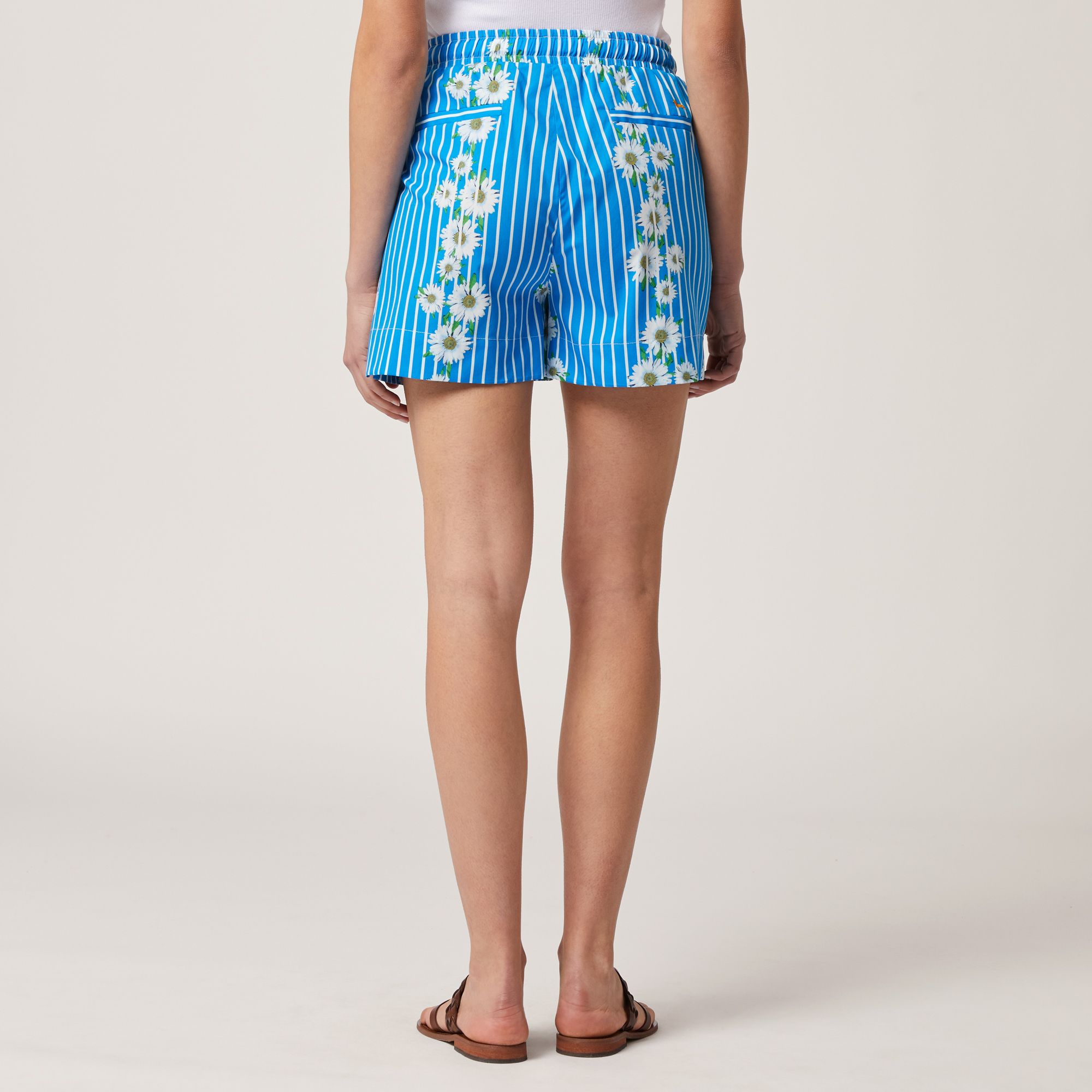 Striped and Daisy-Print Shorts