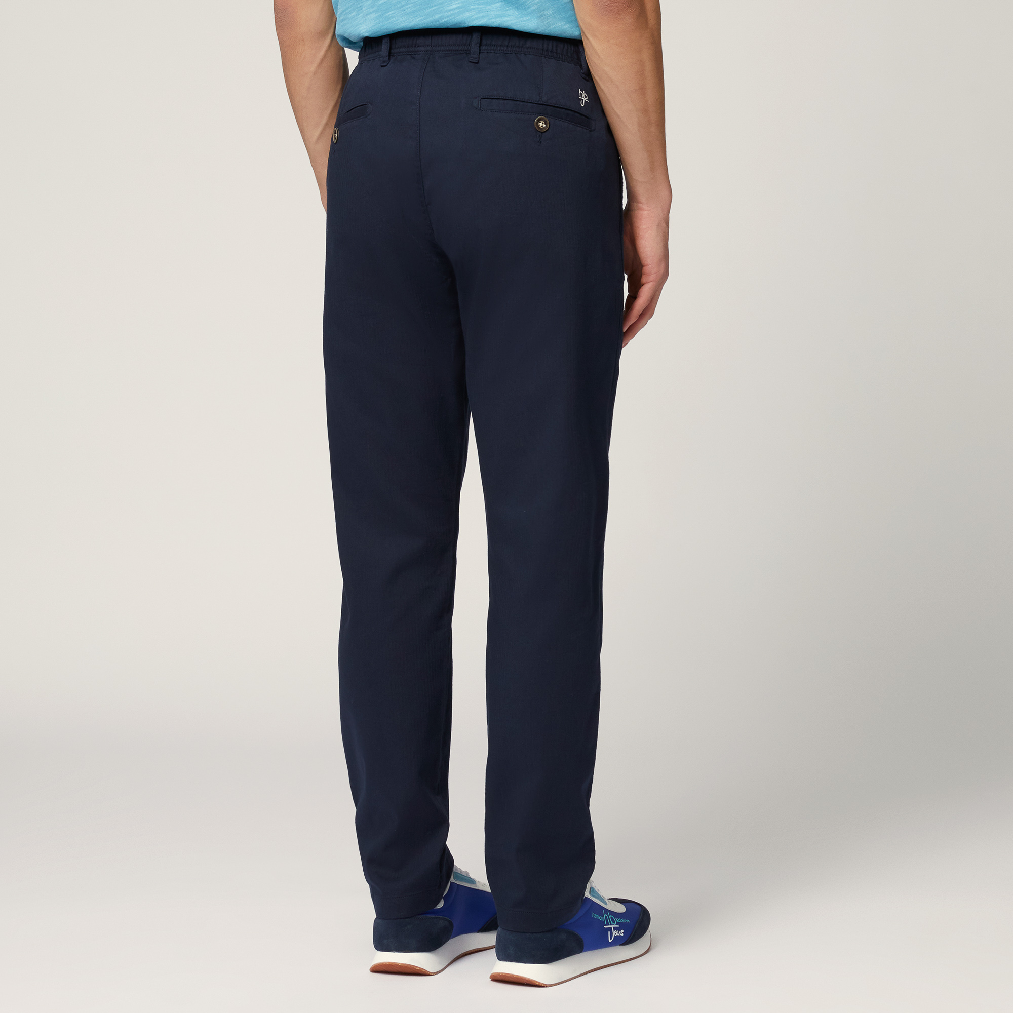 Chino Pants with Drawstring, Dark Blue, large image number 1