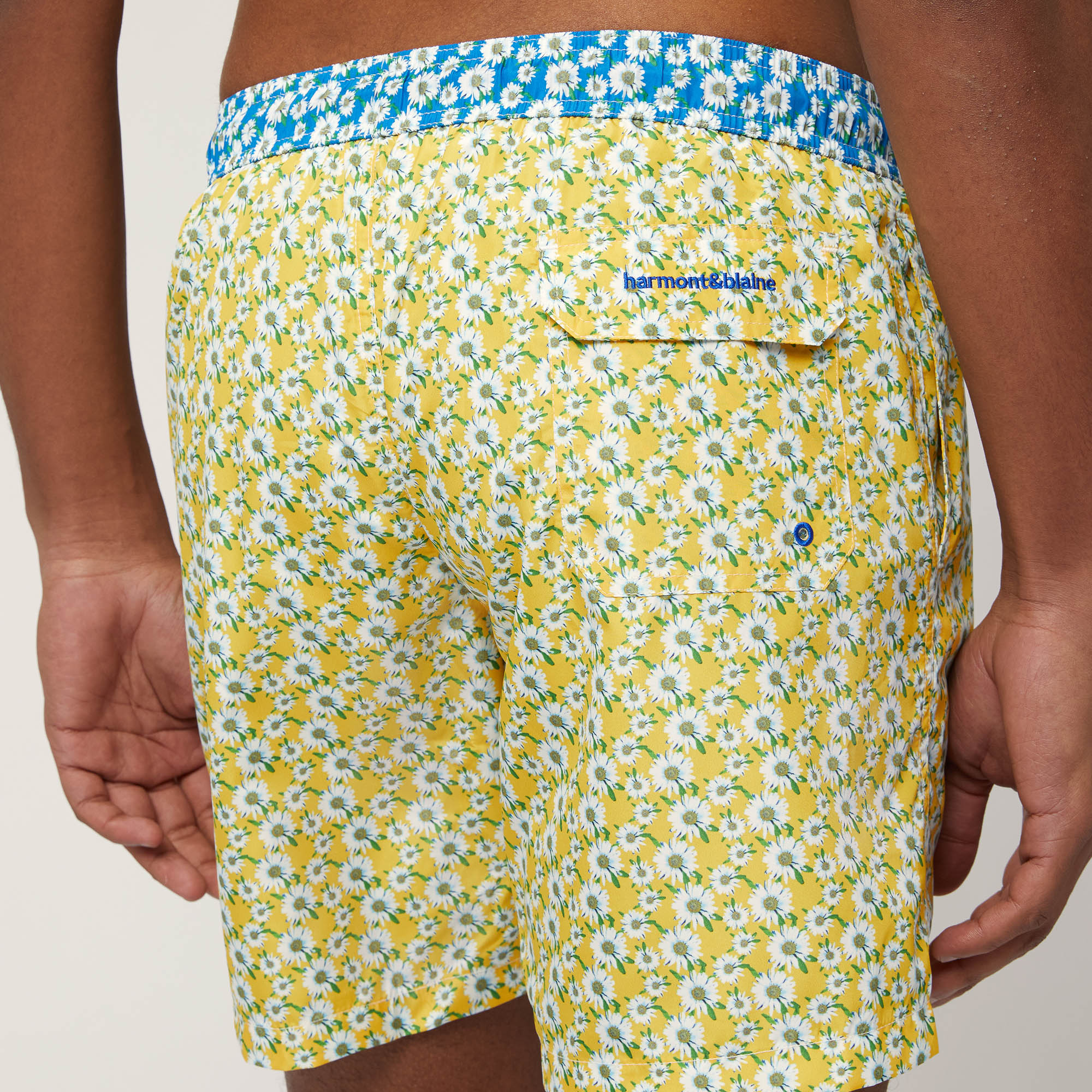 Swim Trunks with Daisies, Canary Yellow, large image number 2