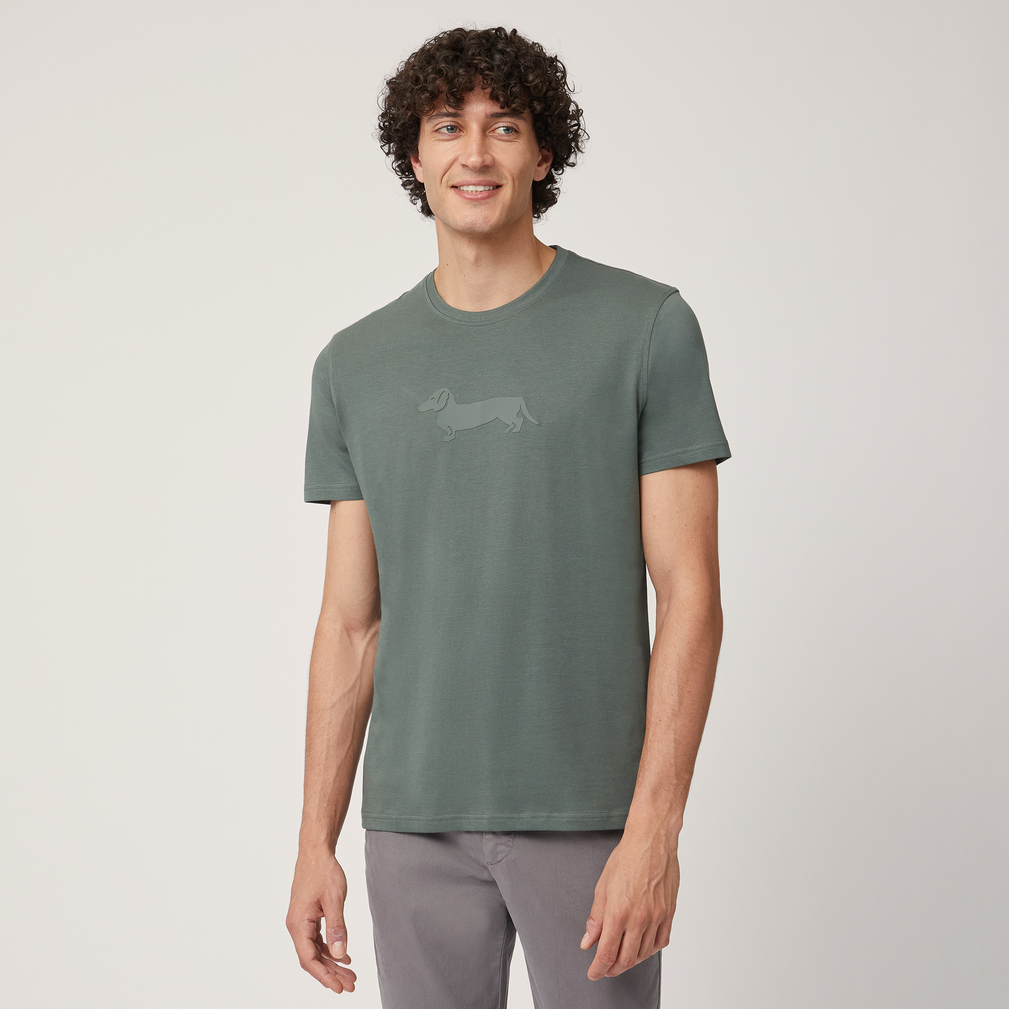 T-Shirt with Printed Logo, Verde, large image number 0