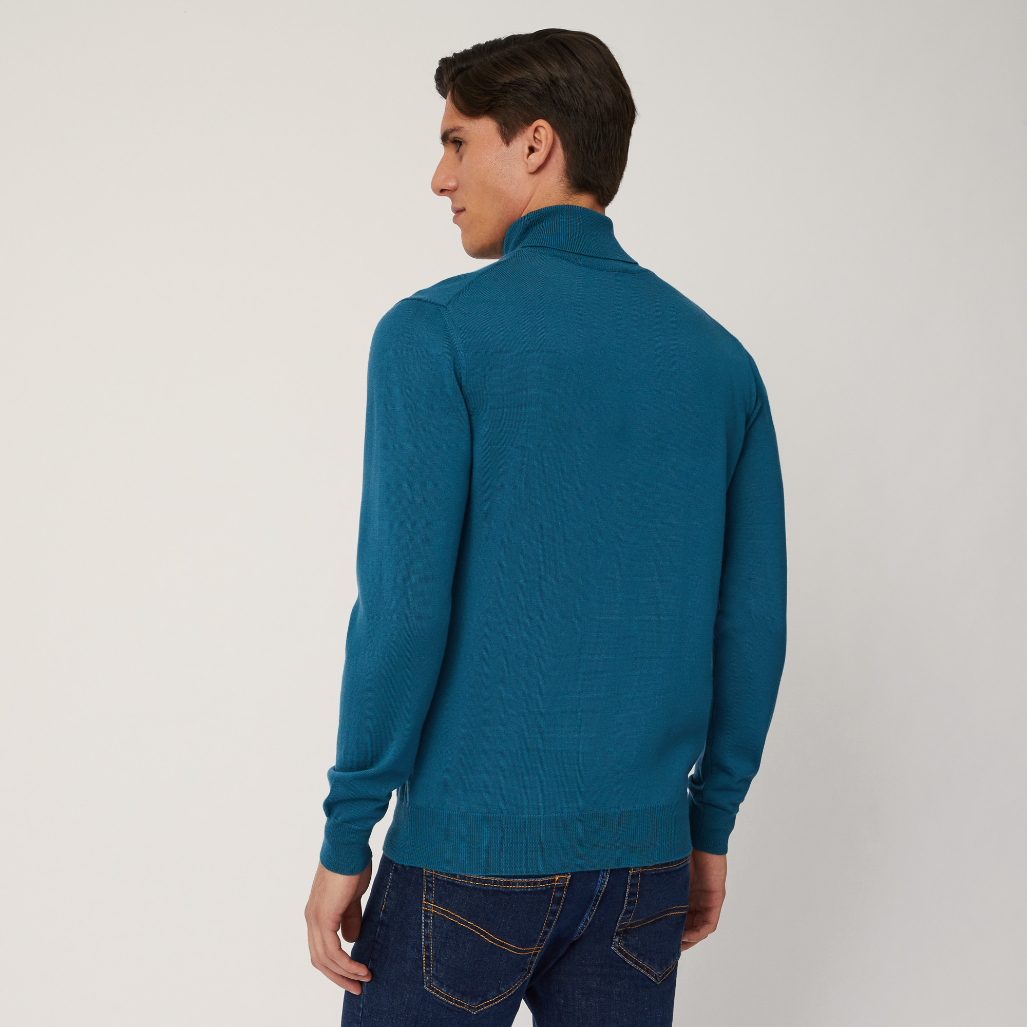 Merino Wool Turtleneck, Blue , large image number 1