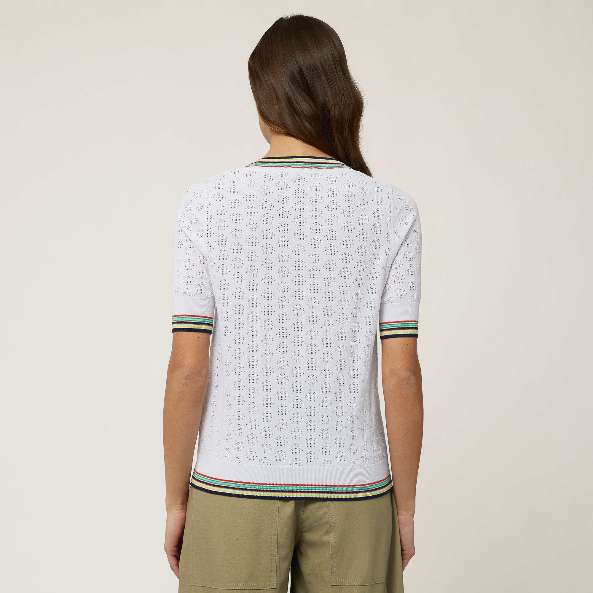 Striped Openwork T-Shirt