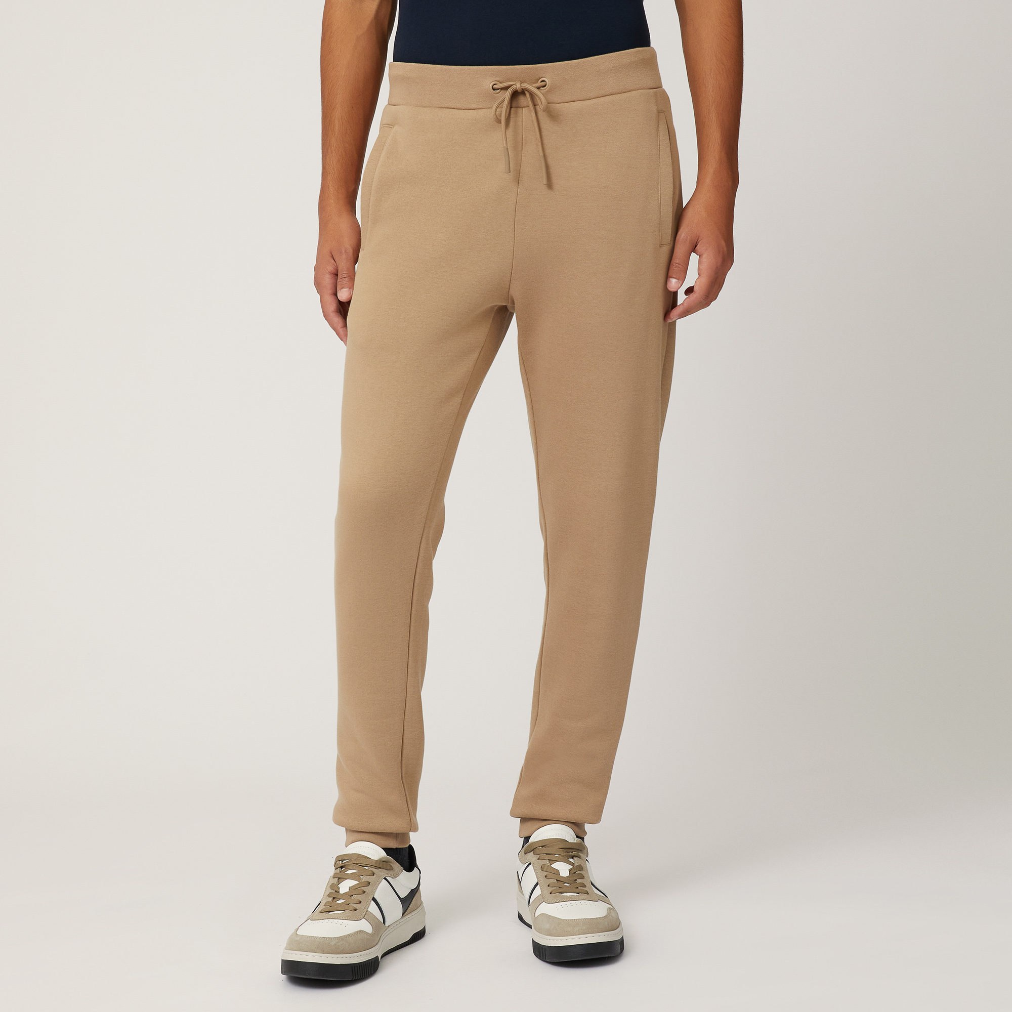 Pantalón regular con cordón ajustable, Beige, large image number 0