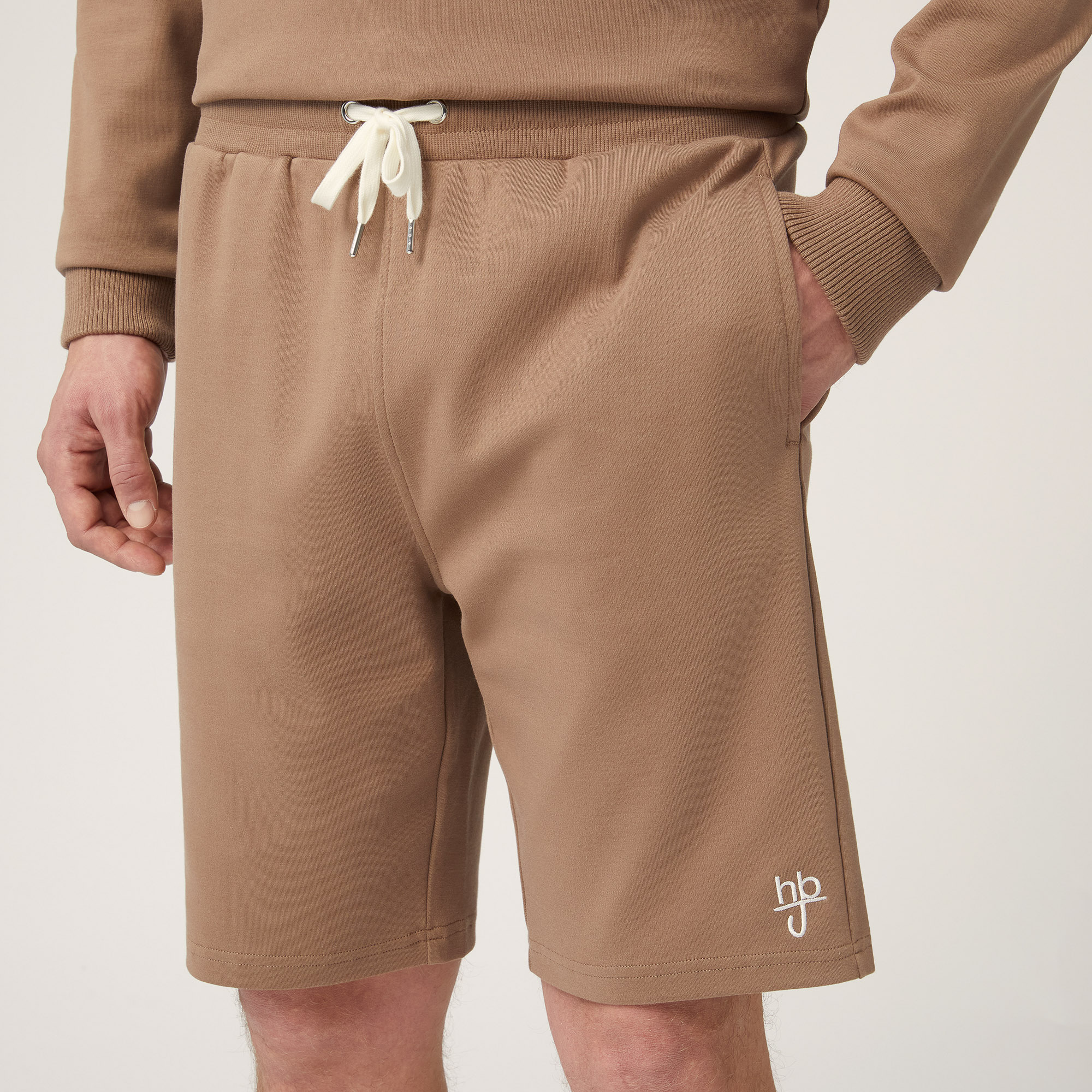 Cotton Fleece Shorts, Light Brown, large image number 2