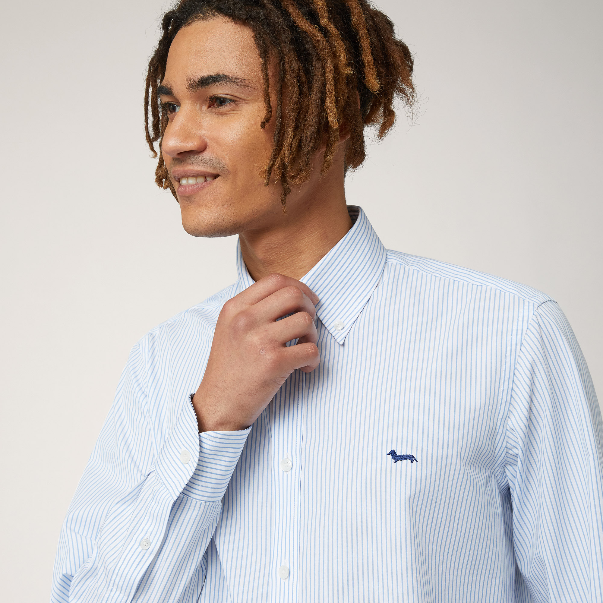 Thin Stripe Shirt, Blu, large image number 2