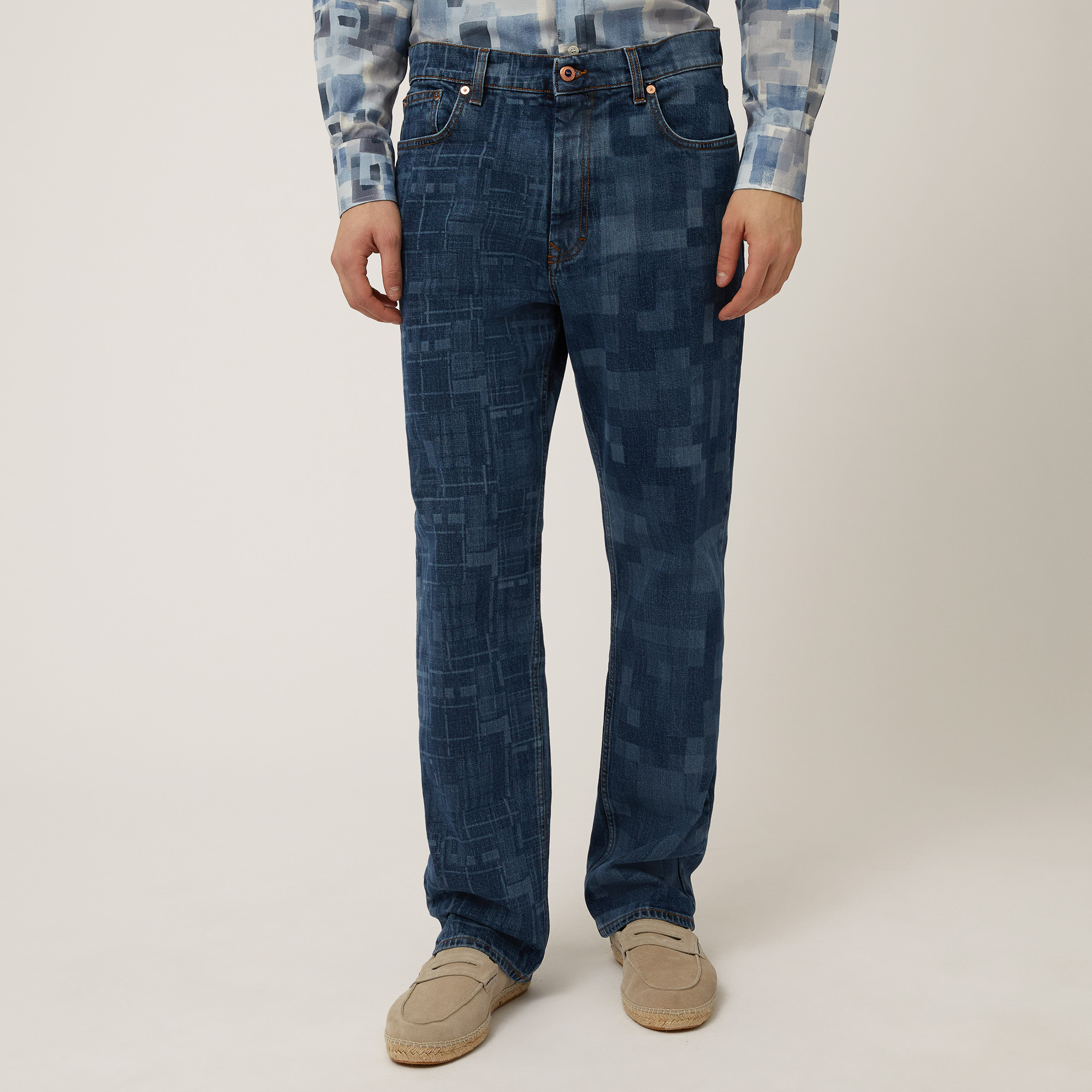 Pantaloni In Denim Laserato