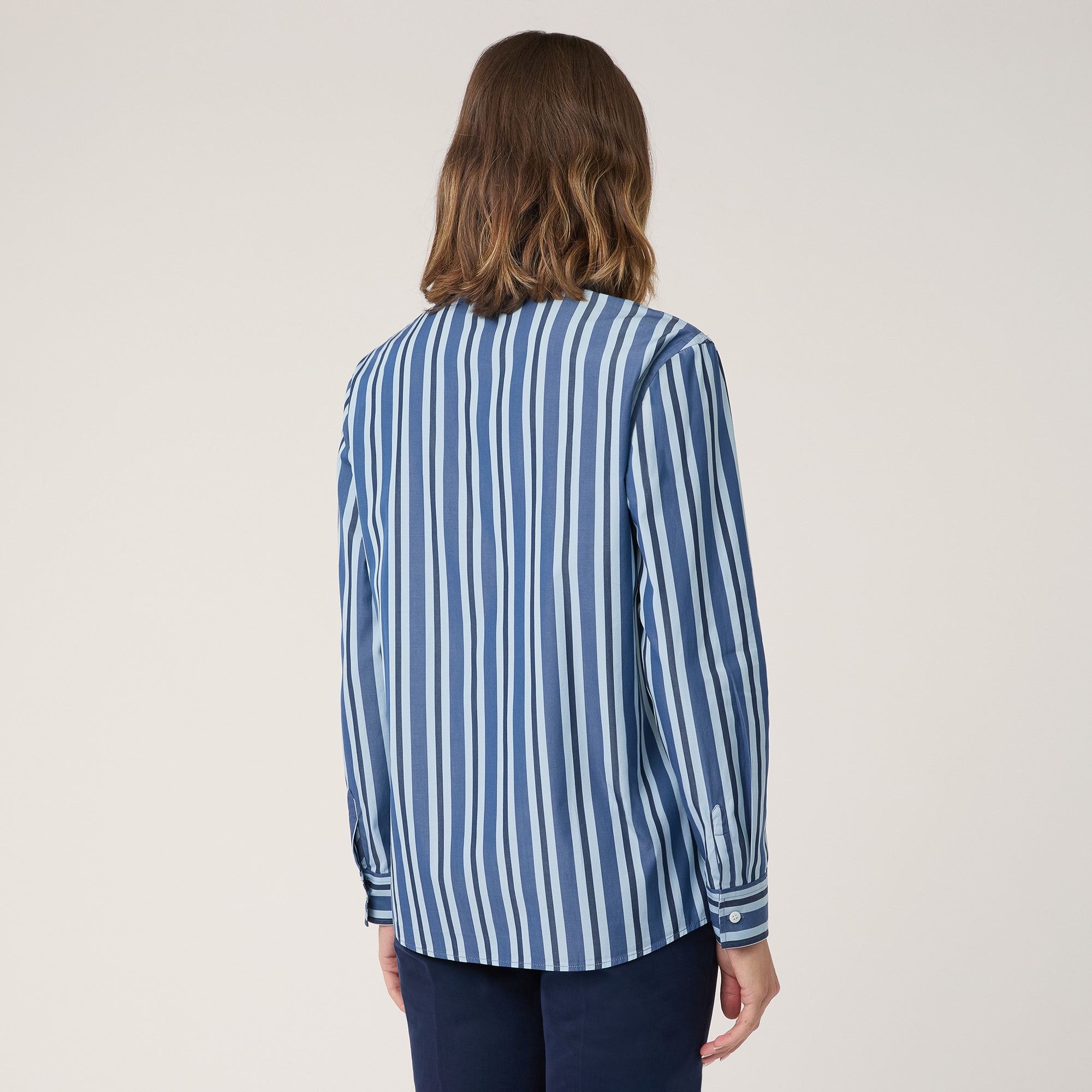 Striped Loose-Fit Shirt, Blu, large image number 1