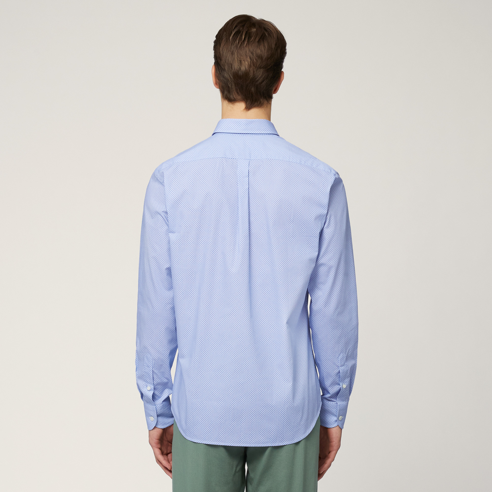 Camicia Regular In Puro Cotone, Blu Elettrico, large image number 1