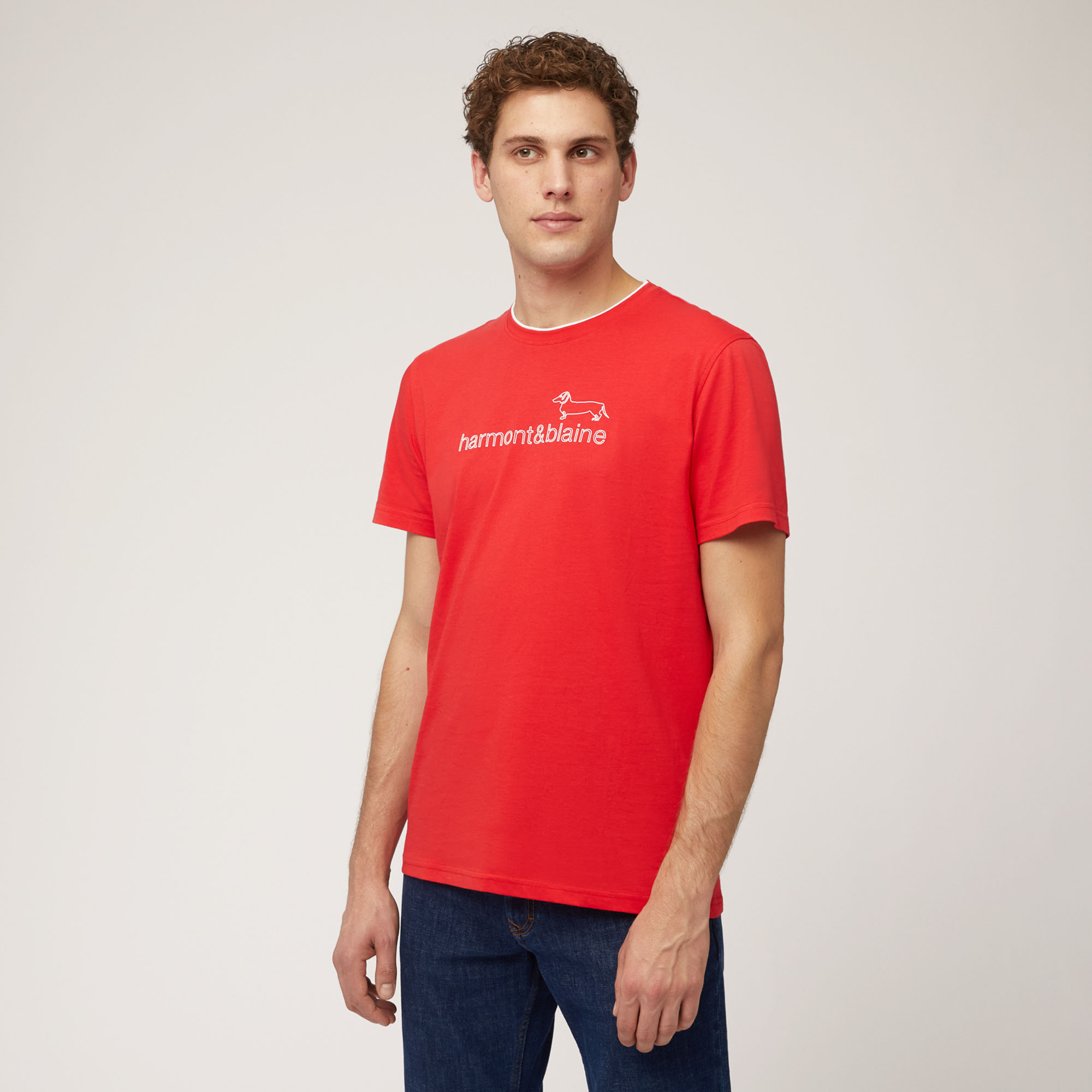 T-shirt Avec Imprimé Logo, Rouge Clair, large image number 0