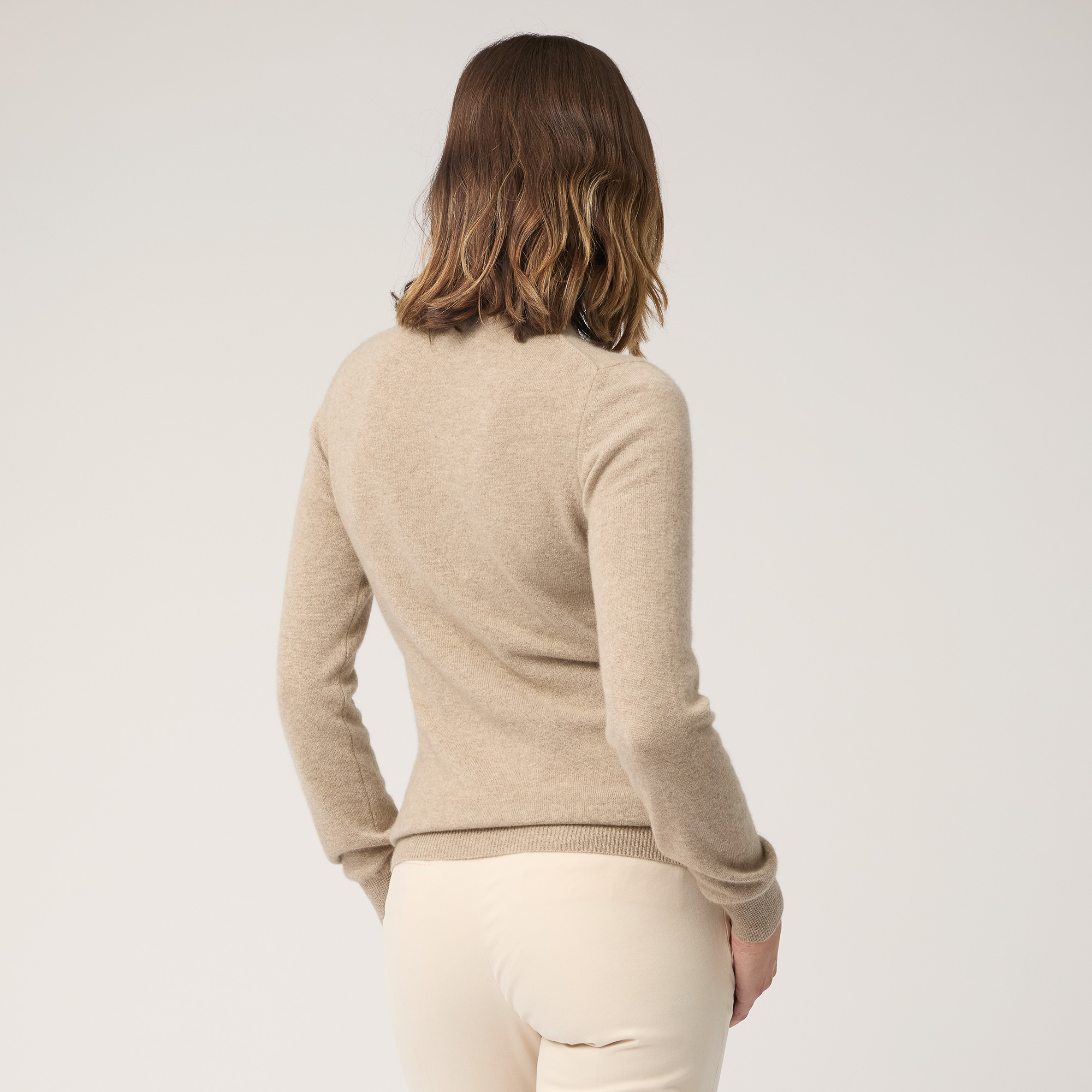 Cashmere Turtleneck Sweater, Beige, large image number 1