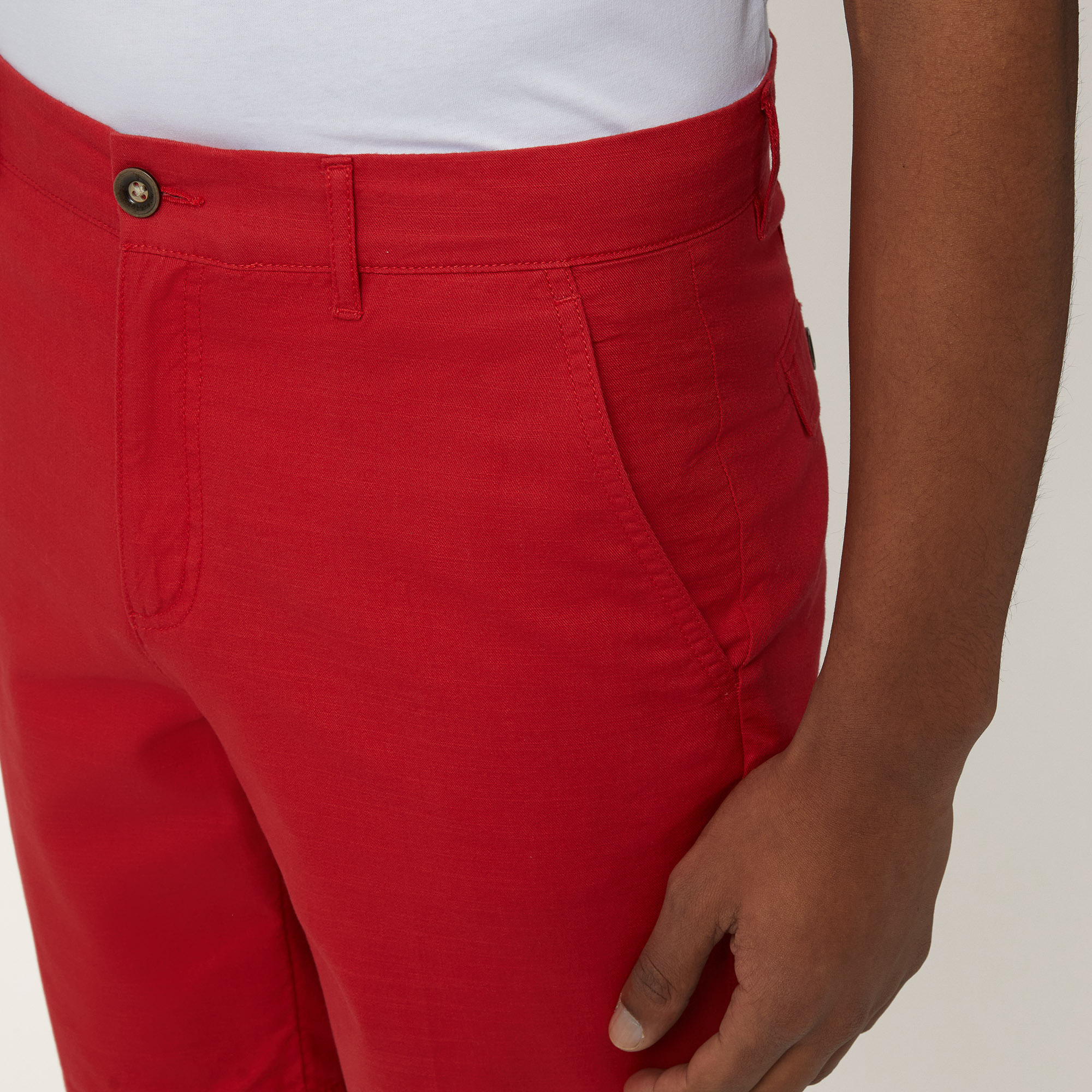 Multi-Pocket Cotton Shorts, Red, large image number 2