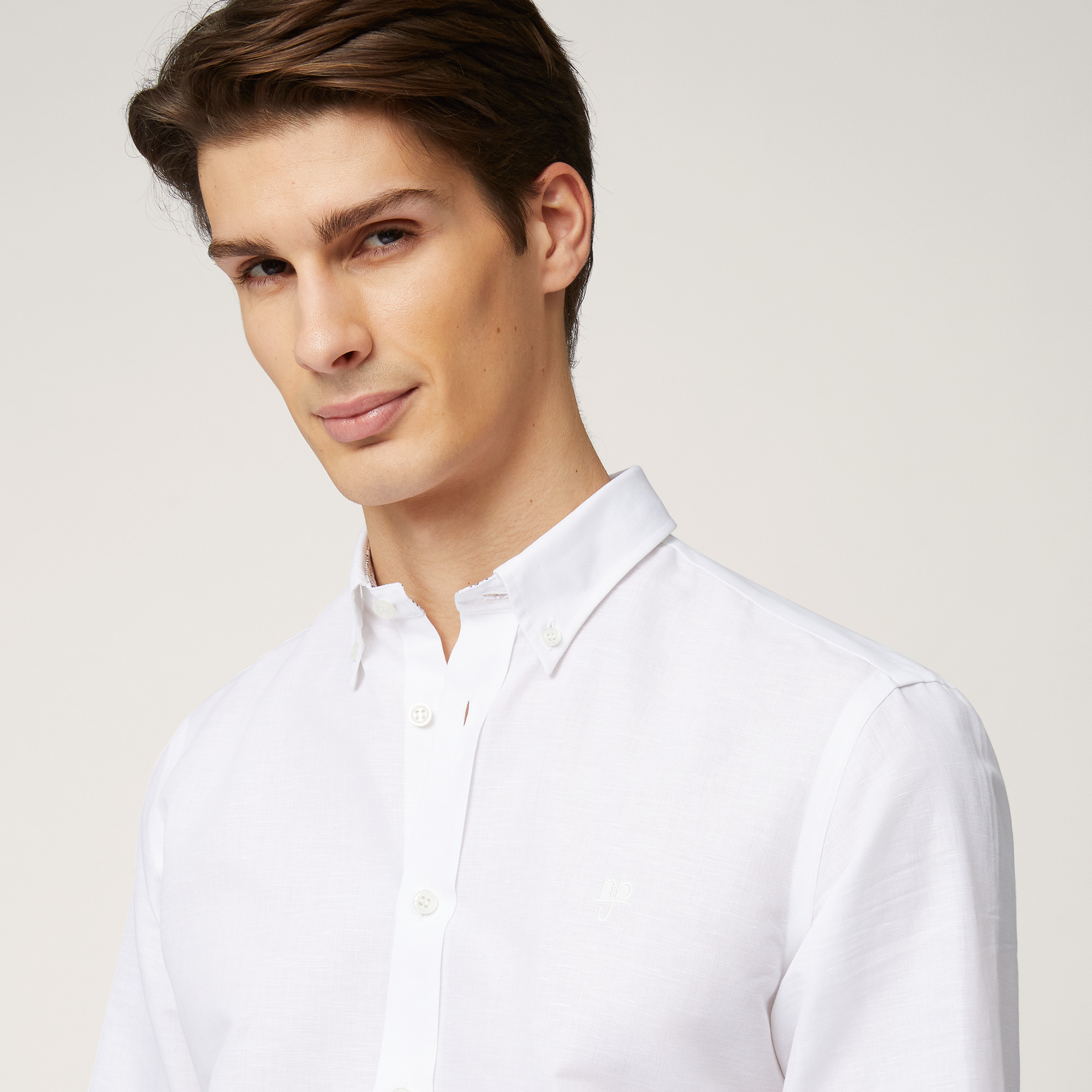 Slub Cotton Shirt, White, large image number 2