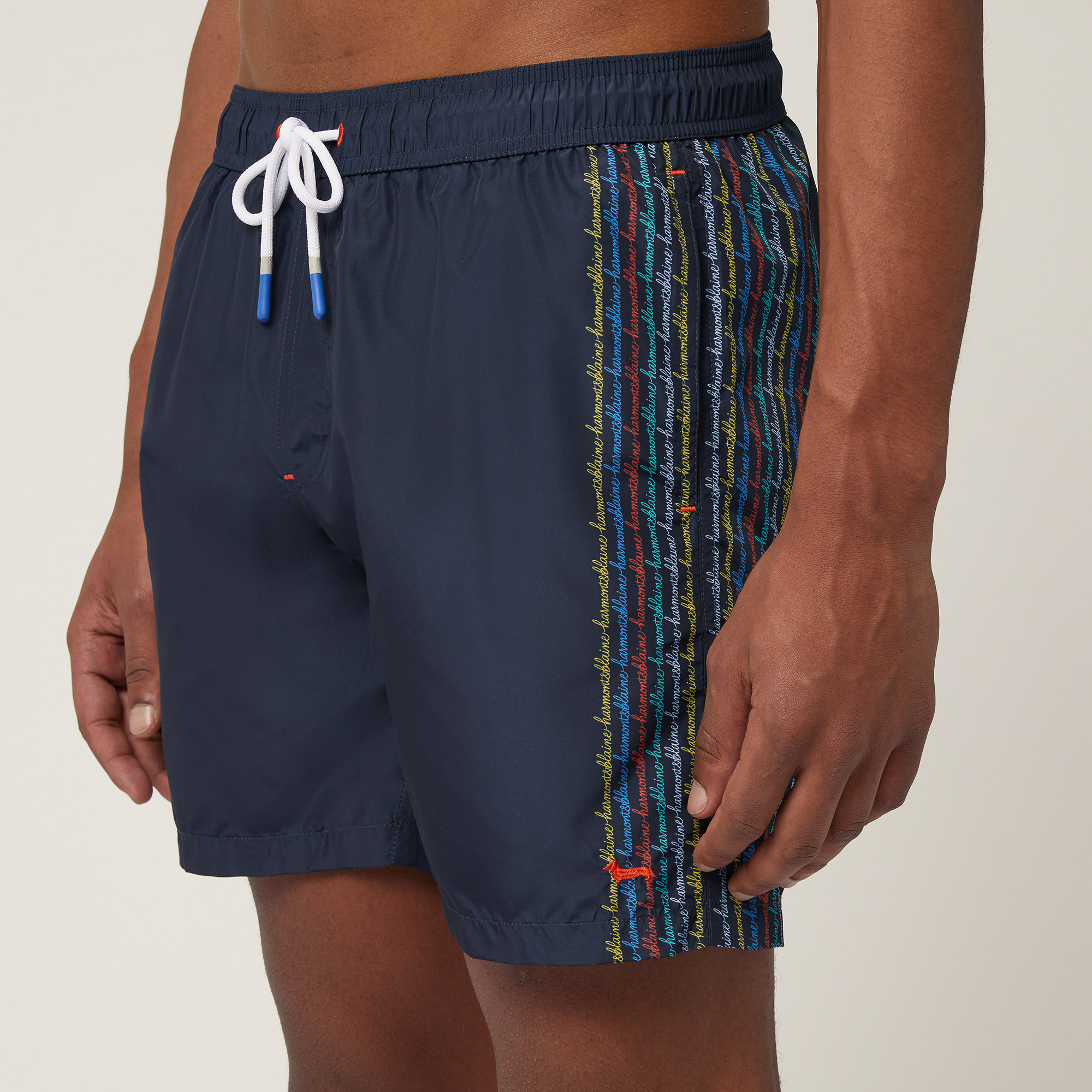 Swim Shorts with Lettering, Light Blue, large image number 2