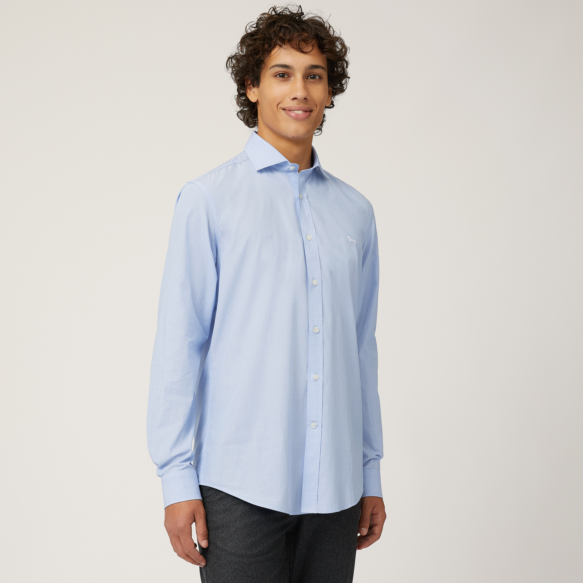 Shirt With Contrasting Inner Detail, Celeste, large image number 0