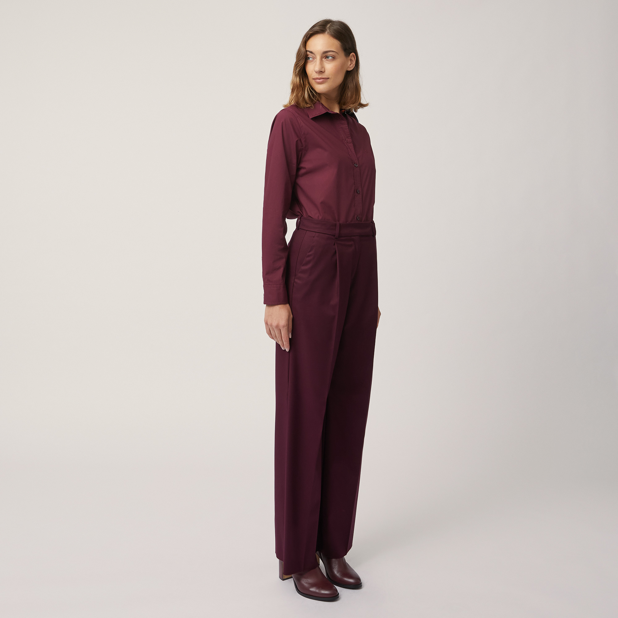 Pants with Pleats, Bordeaux, large image number 3