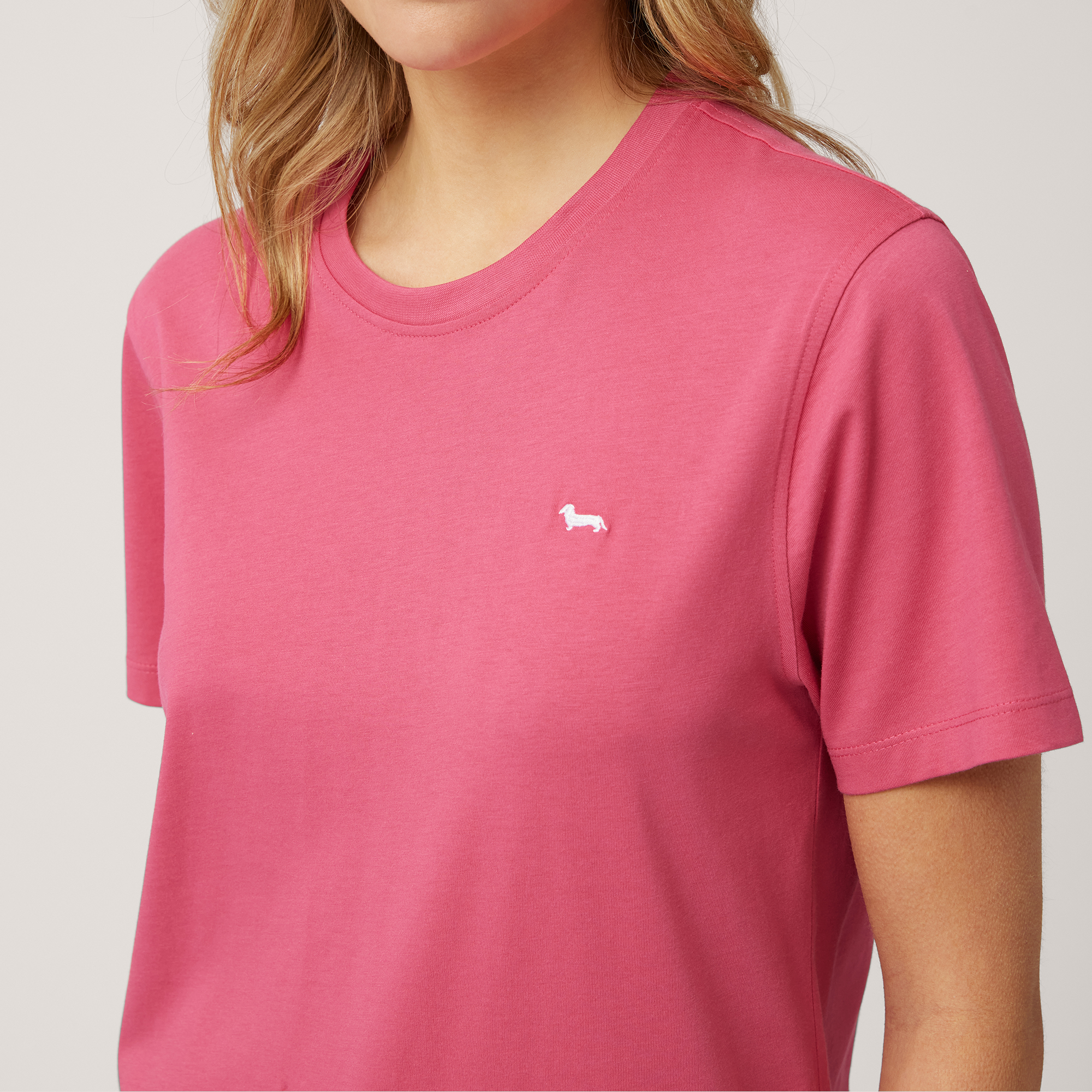 T-shirt with Dachshund Embroidery, Melange Pink, large image number 2