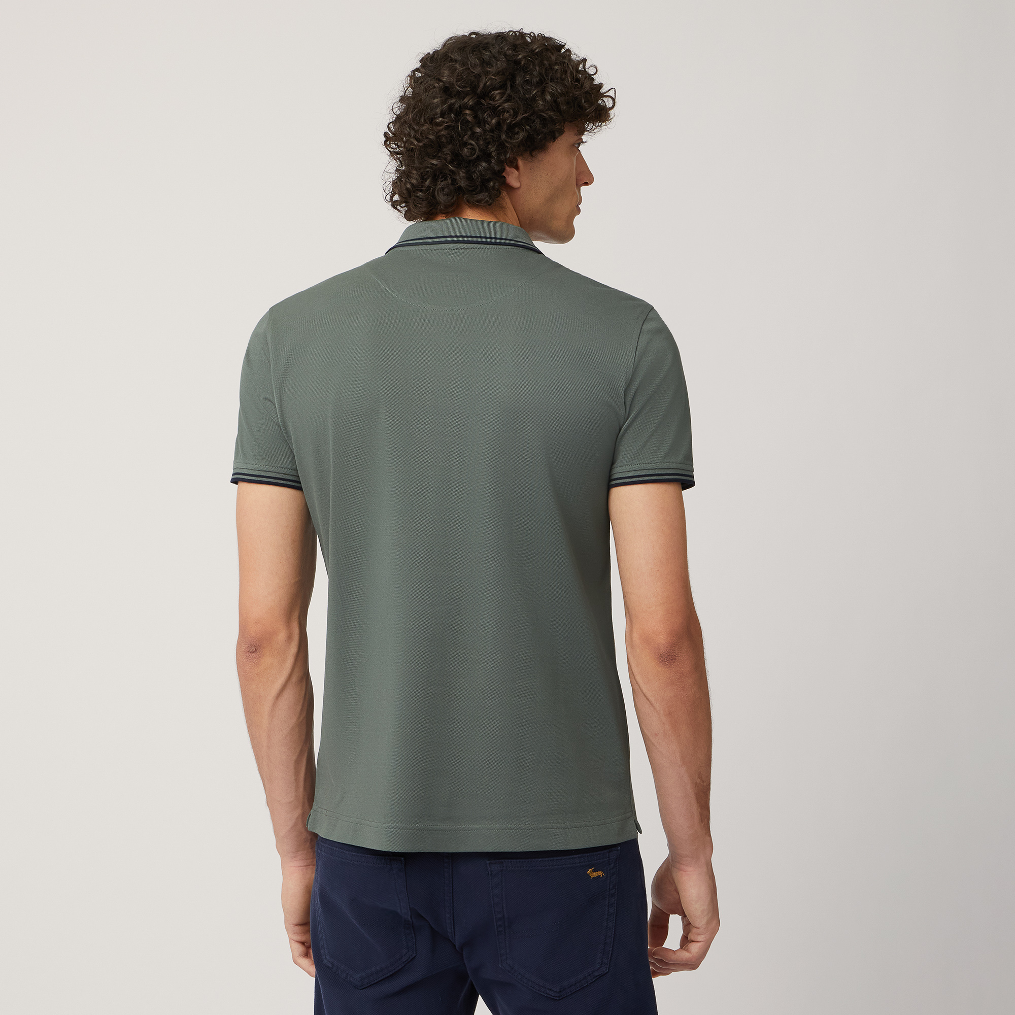 Vietri Polo Shirt with Striped Details, Verde, large image number 1