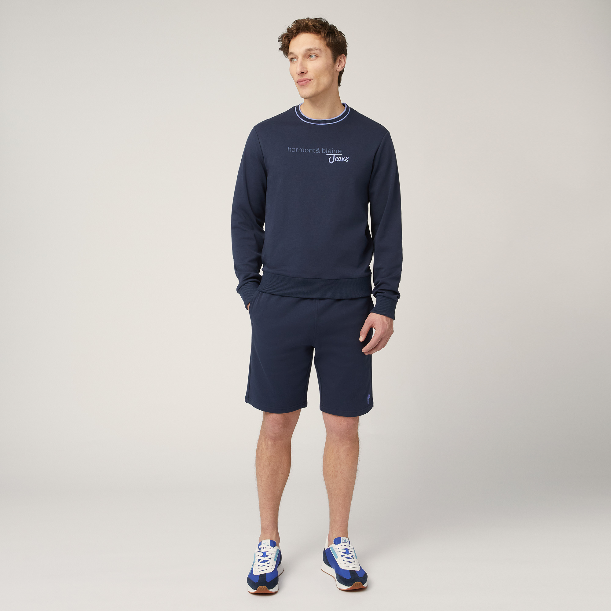 Cotton Fleece Shorts, Dark Blue, large image number 3