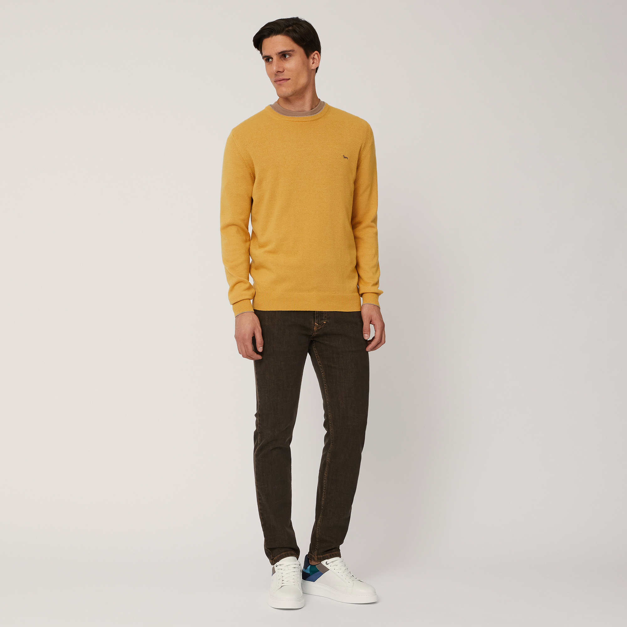 Pullover with Striped Details, Yellow, large image number 3