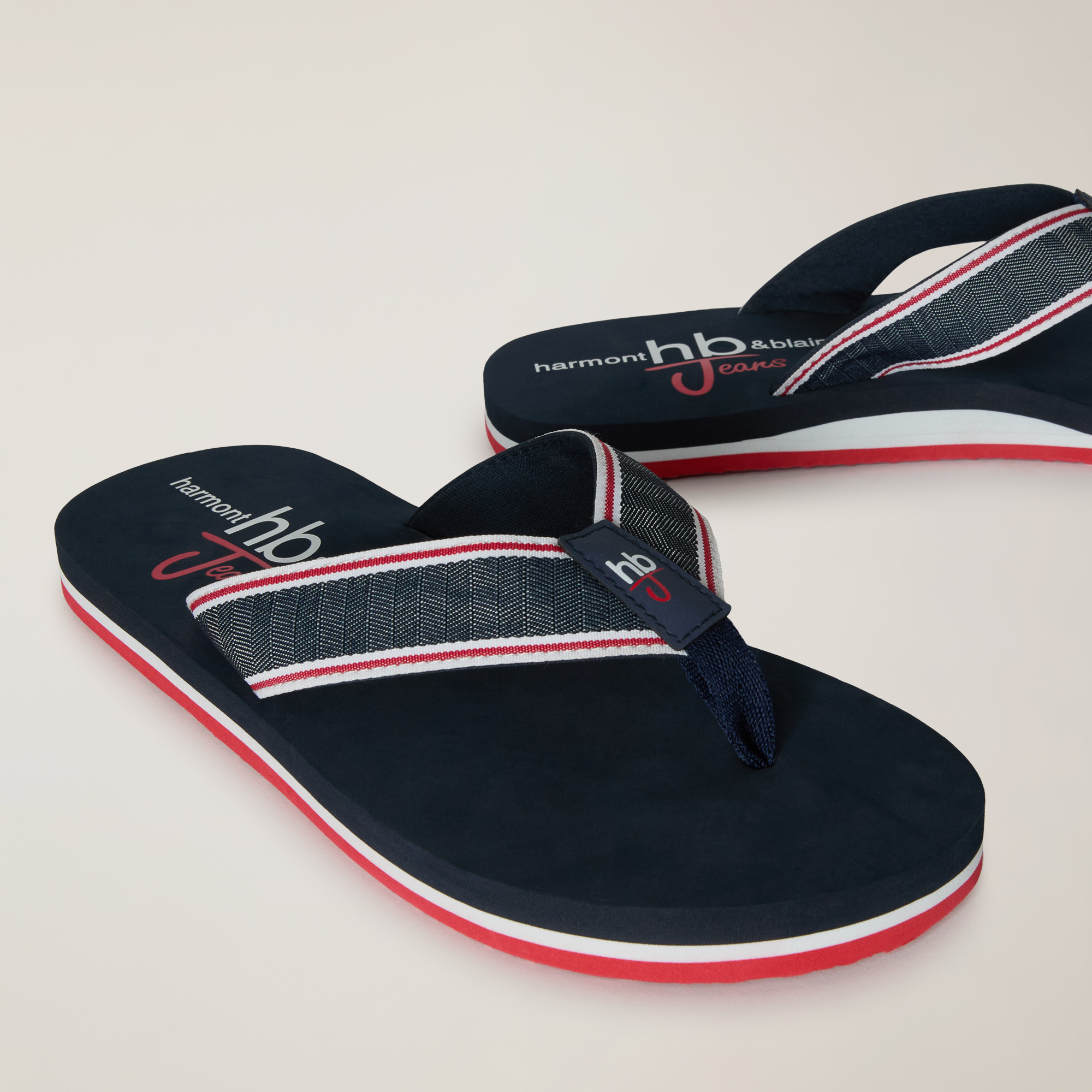 Thong Sandals with Logo, Dark Blue, large image number 3