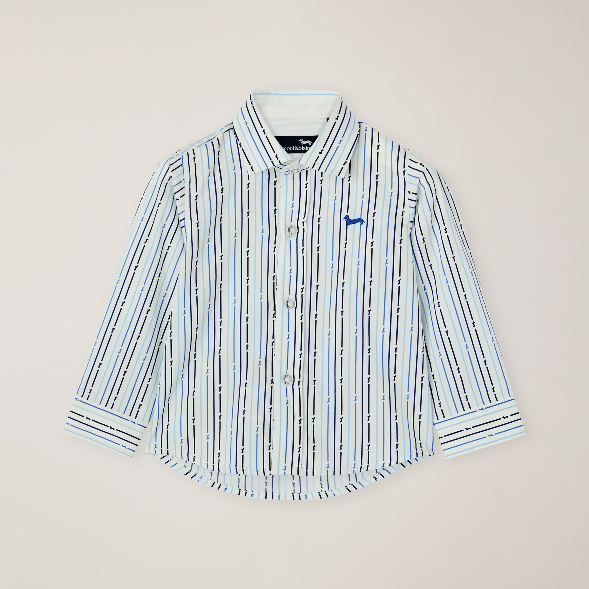 Striped Shirt With Dachshund And Logo On The Heart Side