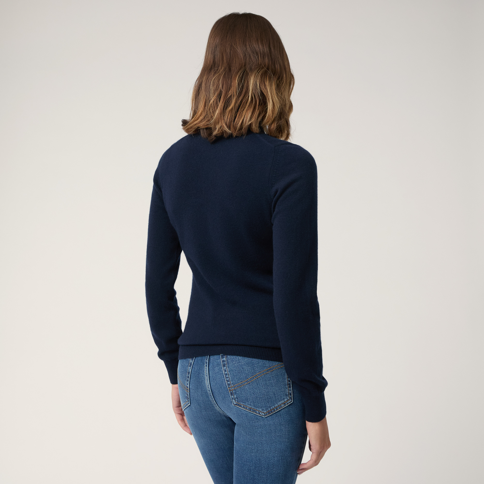 Cashmere Turtleneck Sweater, Blue, large image number 1