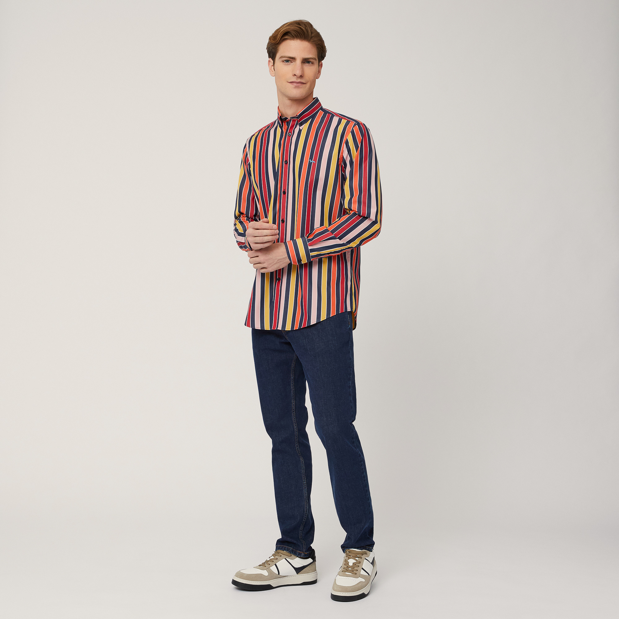 Multicolor Stripe Shirt, Blu, large image number 3