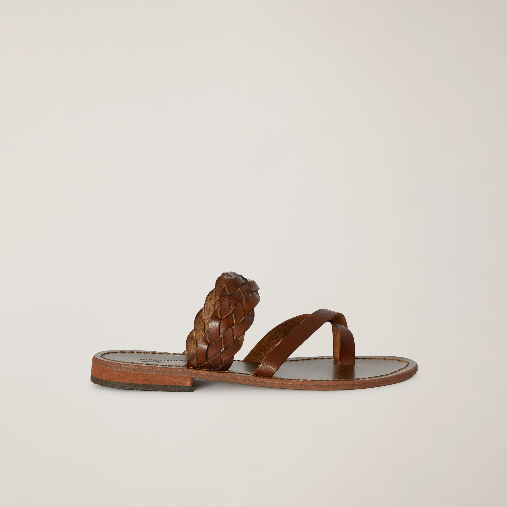 Braided Leather Sandals, Terra cotta, large image number 0