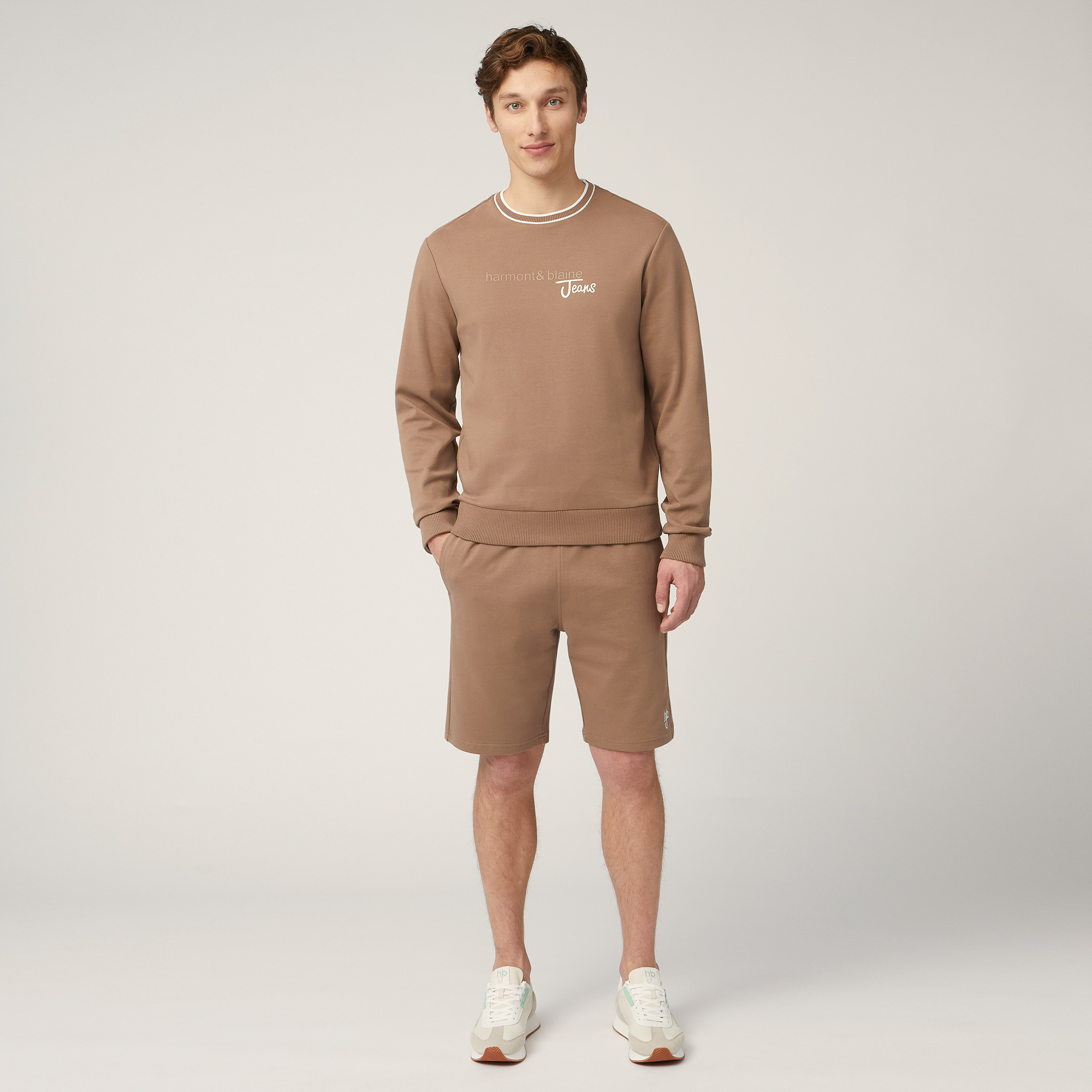 Cotton Fleece Shorts, Light Brown, large image number 3