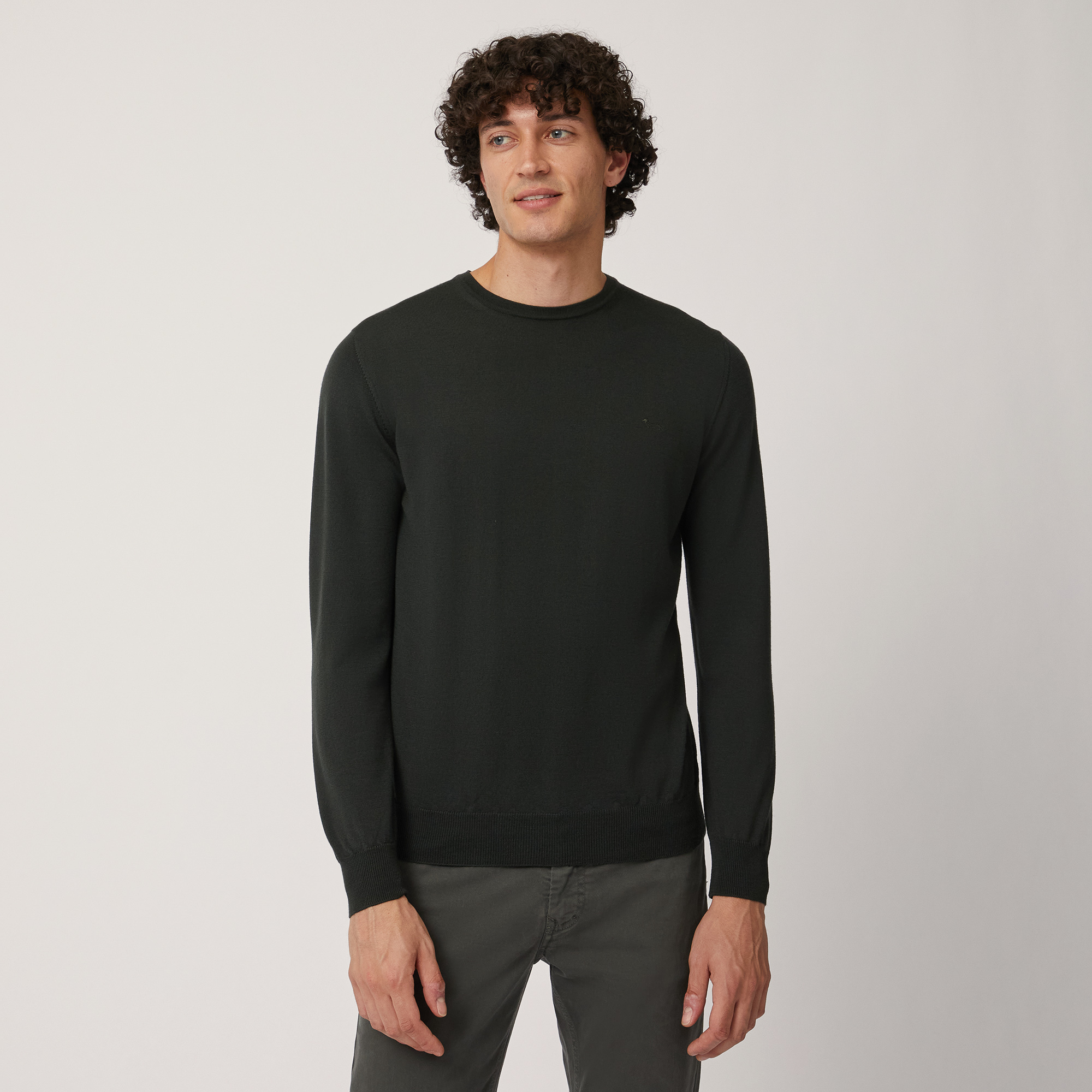 Merino Wool Lightweight Pullover, Verde, large