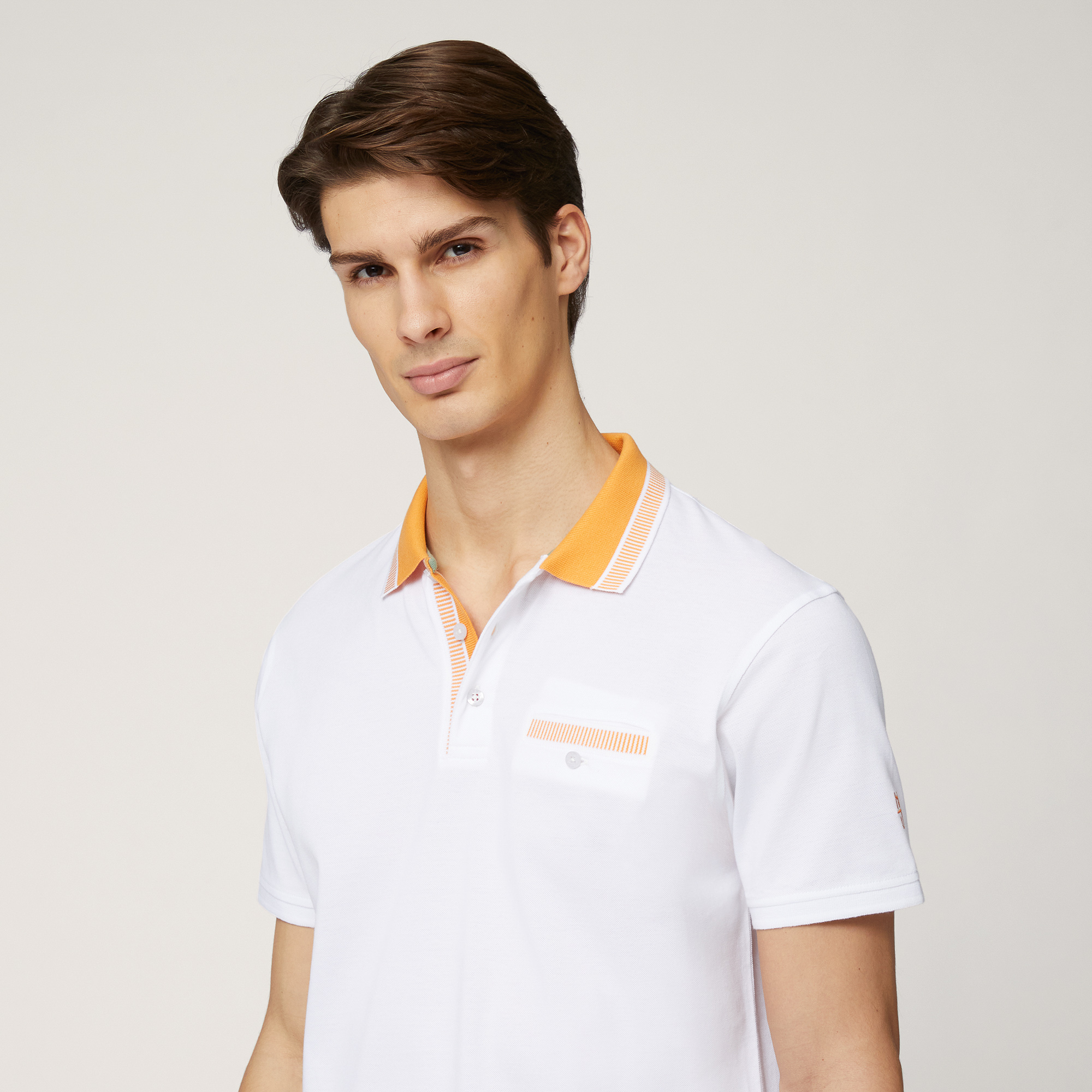 Polo with Contrasting Details, White, large image number 2