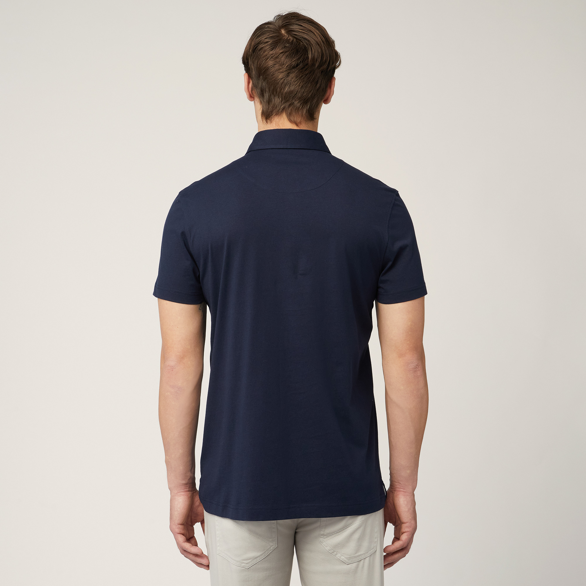 Cotton Shirt-Polo, Dark Blue, large image number 1