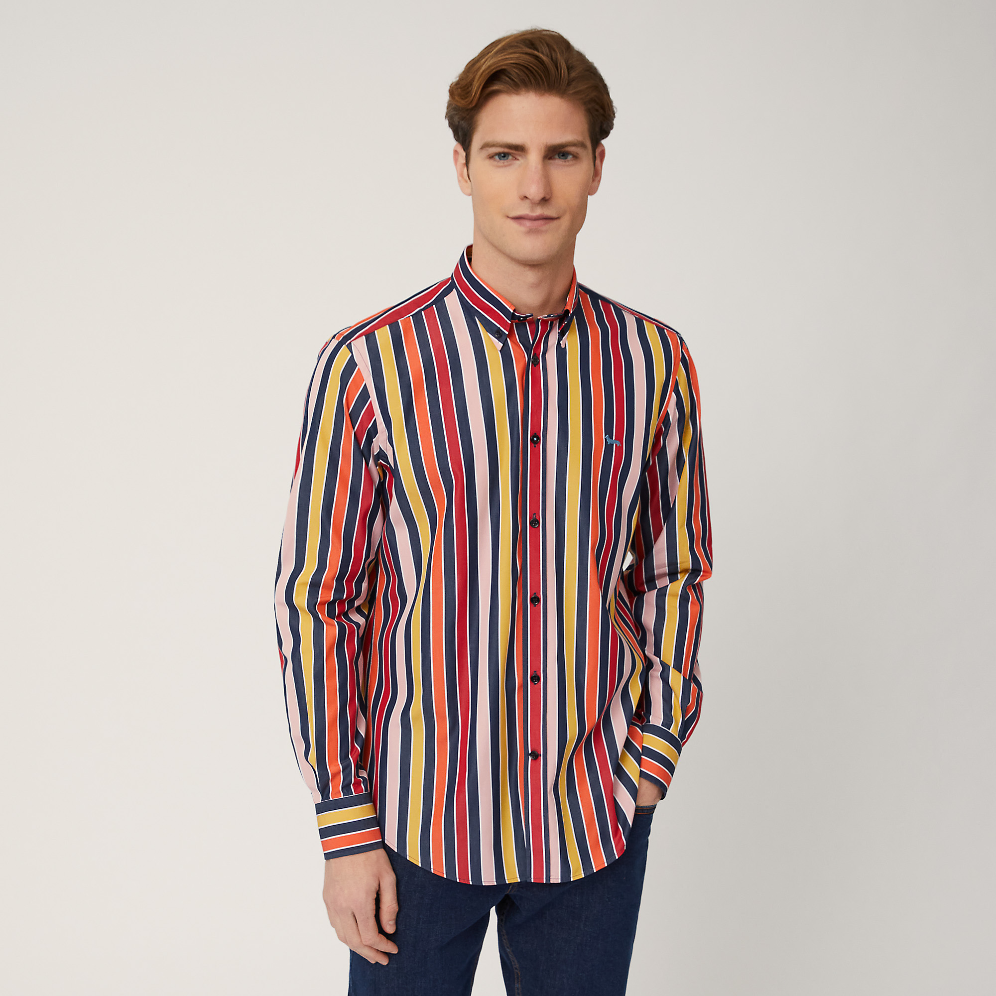 Multicolor Stripe Shirt, Blue , large image number 0