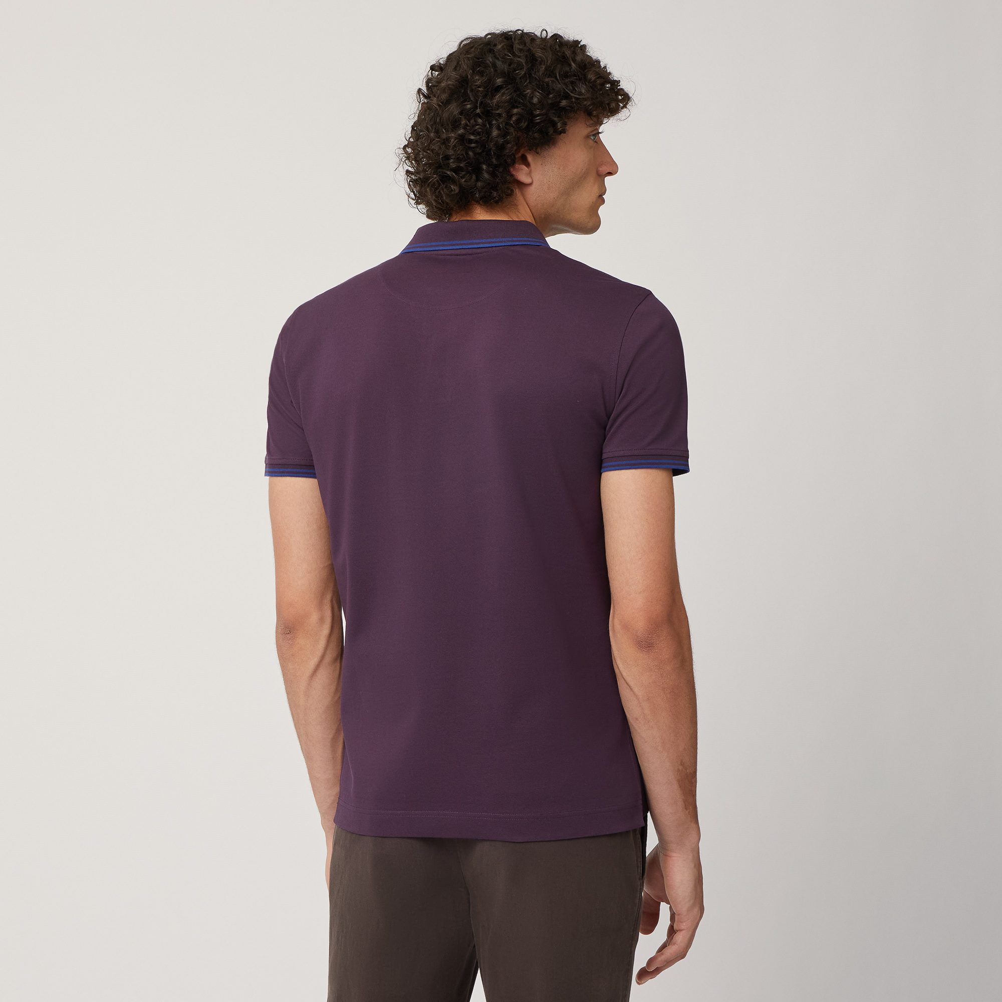 Vietri Polo Shirt with Striped Details, Plum, large image number 1