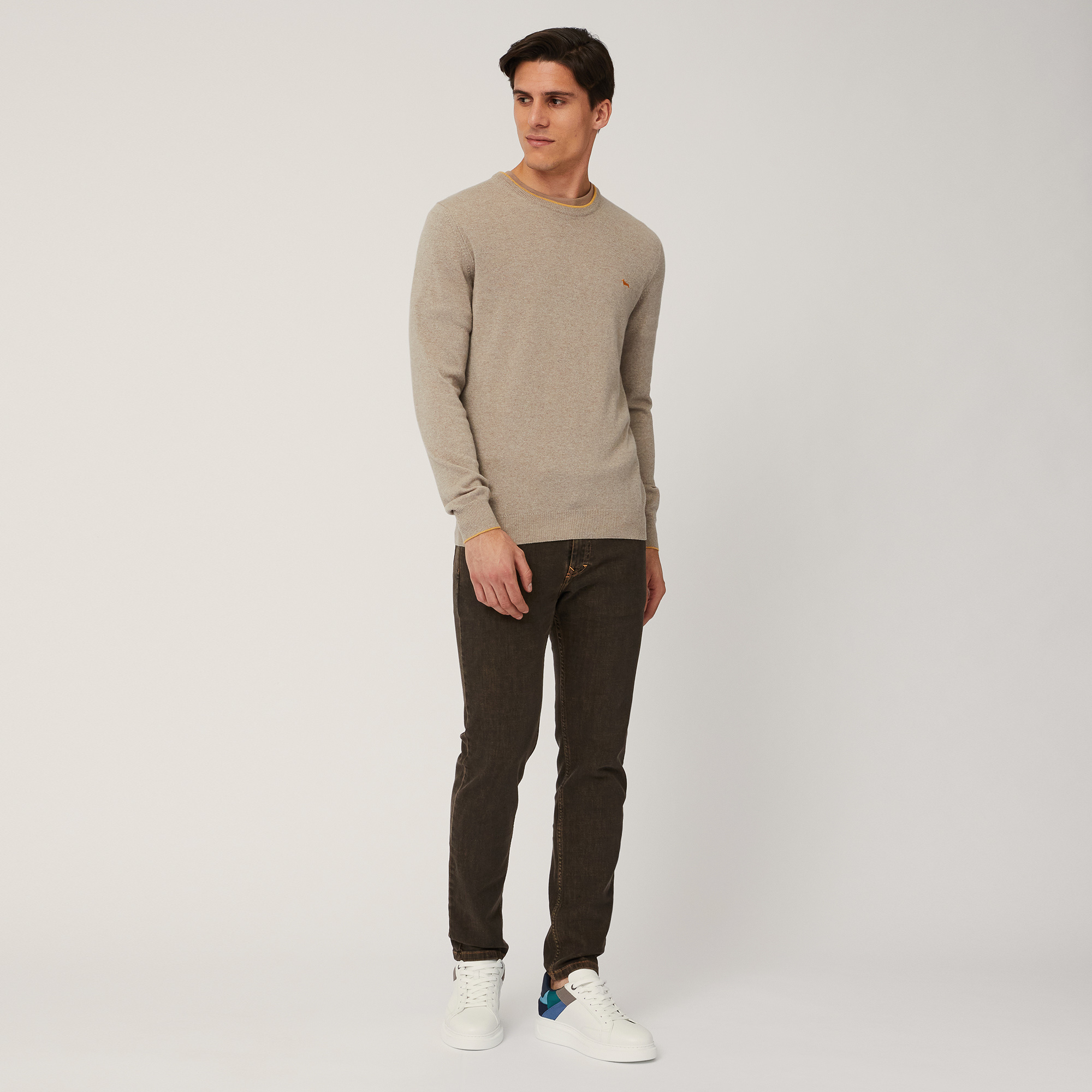 Pullover with Striped Details, Beige, large image number 3